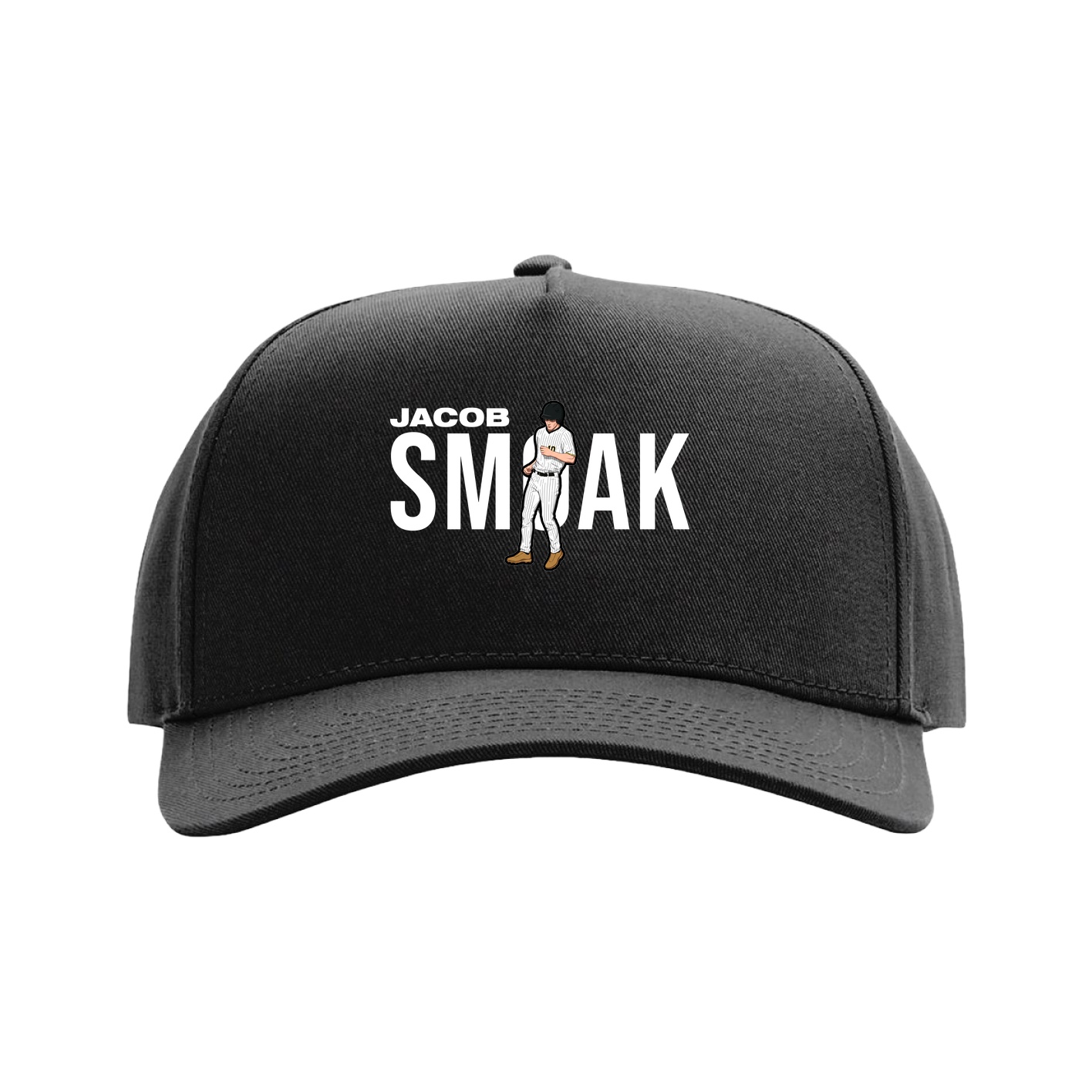 Full Fabric Five-Panel Champ Cap — Player Name in Black