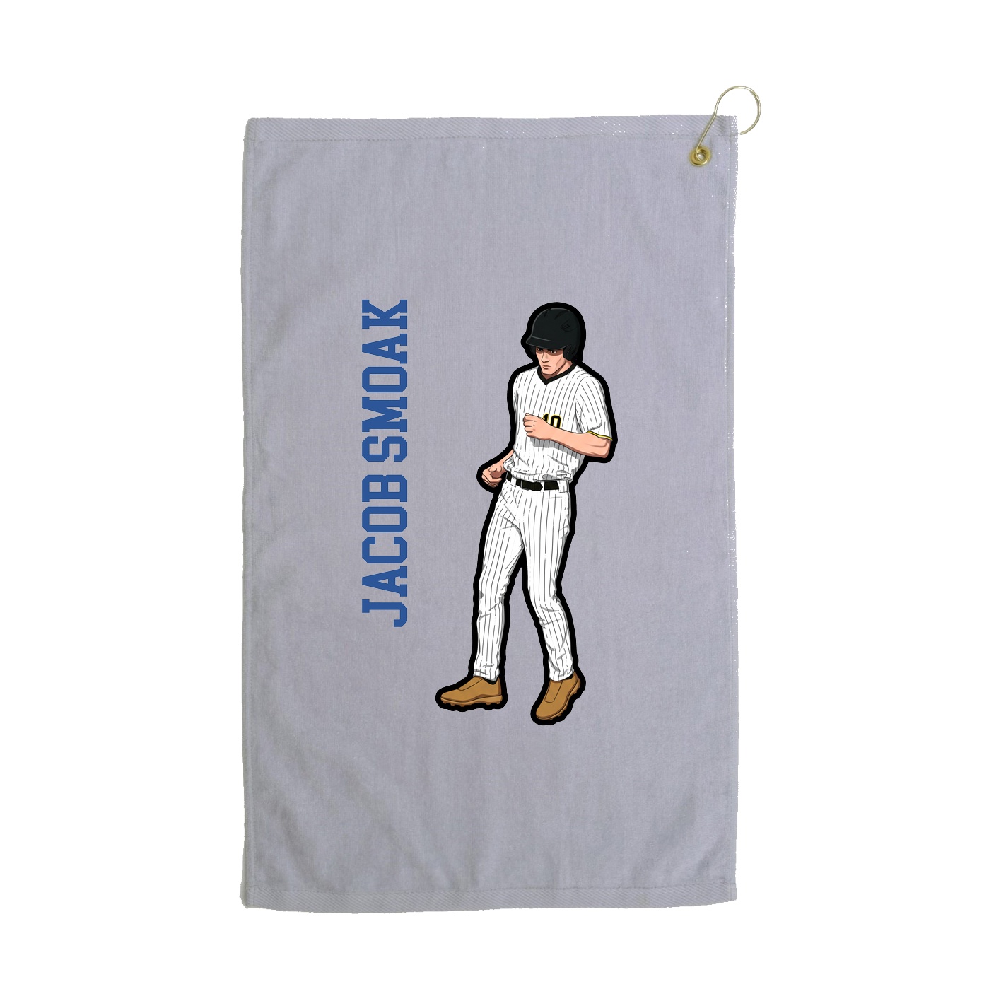 Golf Towel — Name Vertical in Grey