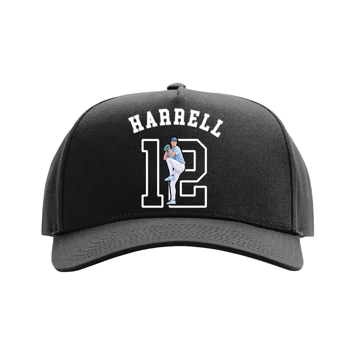 Full Fabric Five-Panel Champ Cap — Shirsey Arch in Black