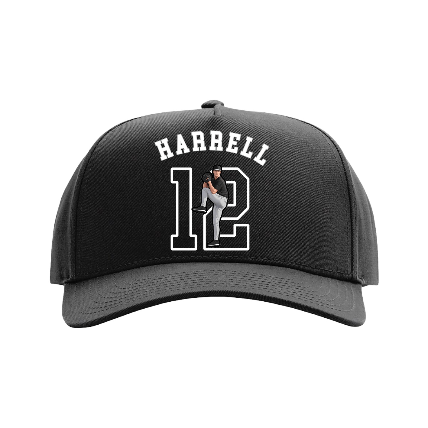 Full Fabric Five-Panel Champ Cap — Shirsey Arch in Black