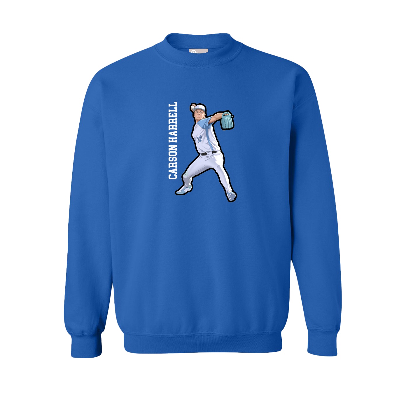 Fleece Crew — Name Vertical in Royal