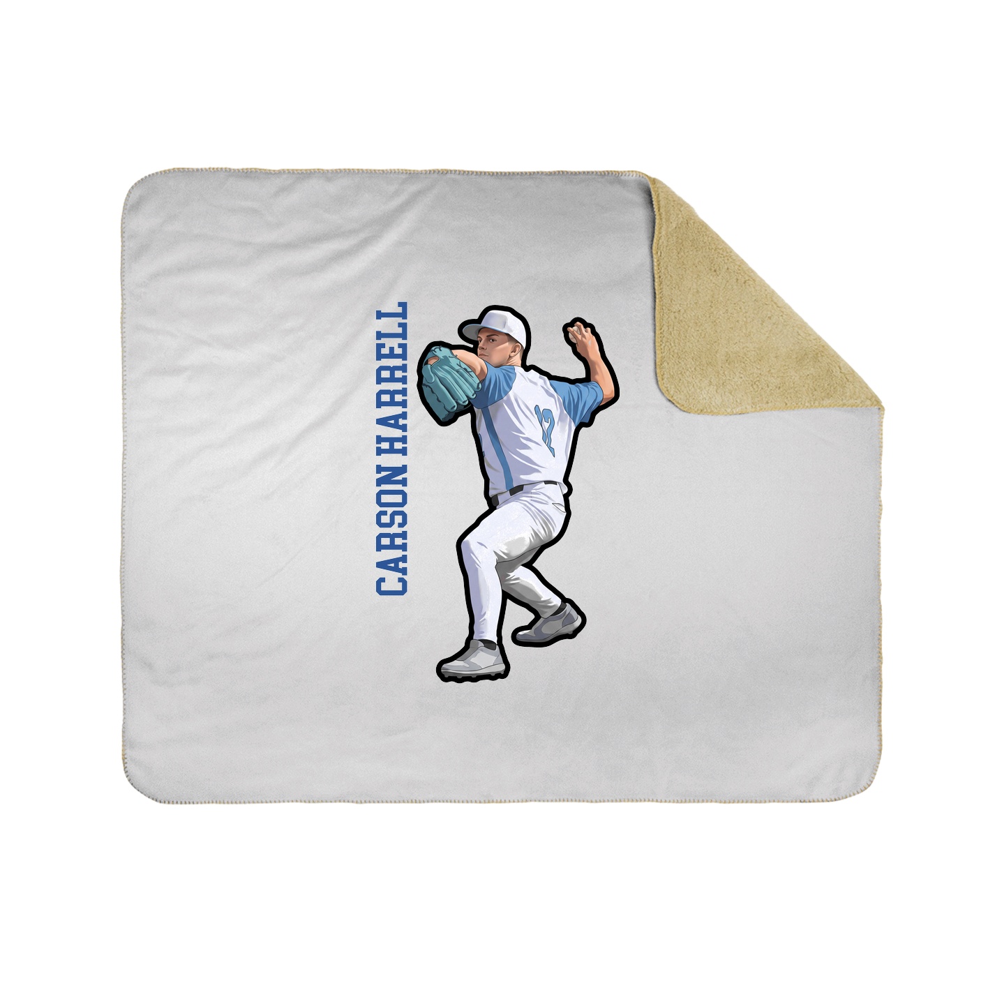 Throw Blanket — Name Vertical in White