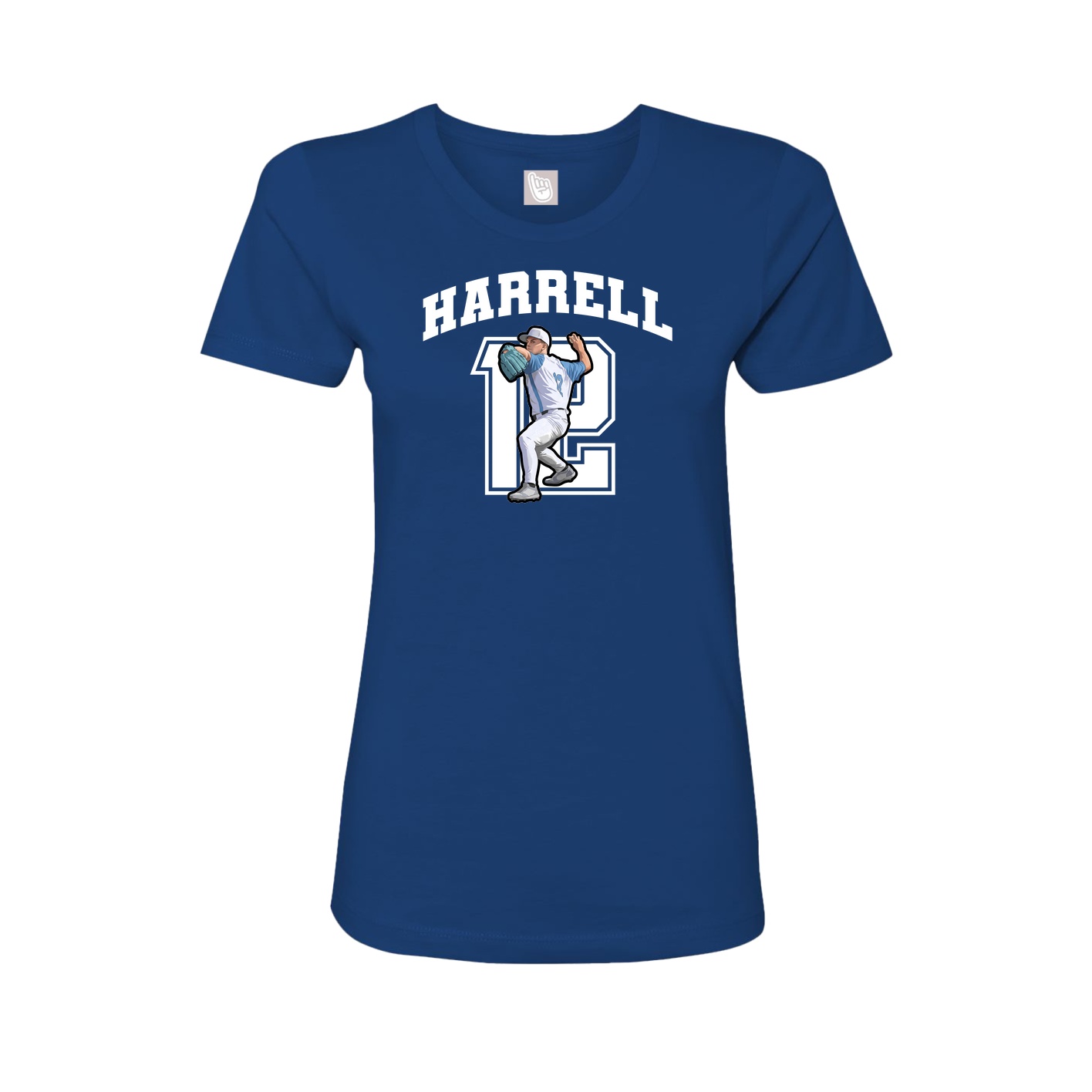 Fitted Women's Tee — Number in Royal
