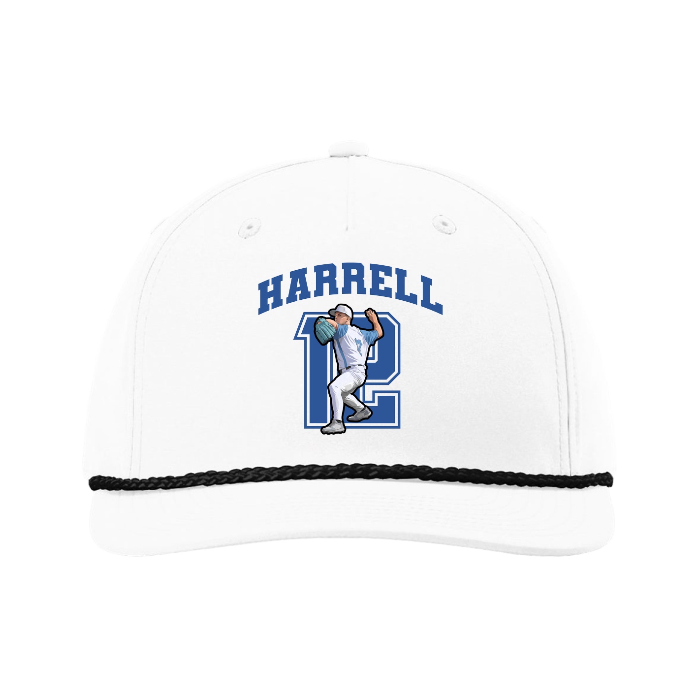 Five-Panel Classic Rope Cap — Number in White