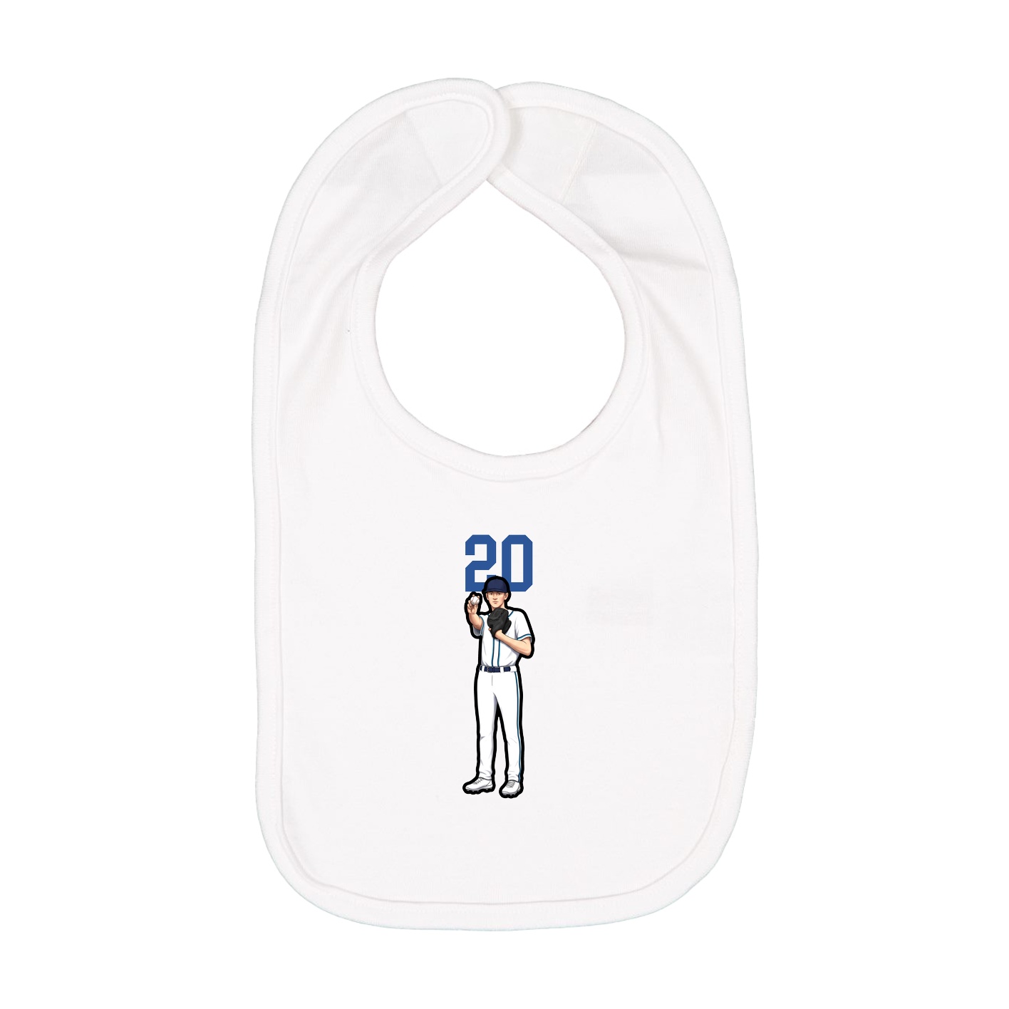 Infant Bib — Number Top in White