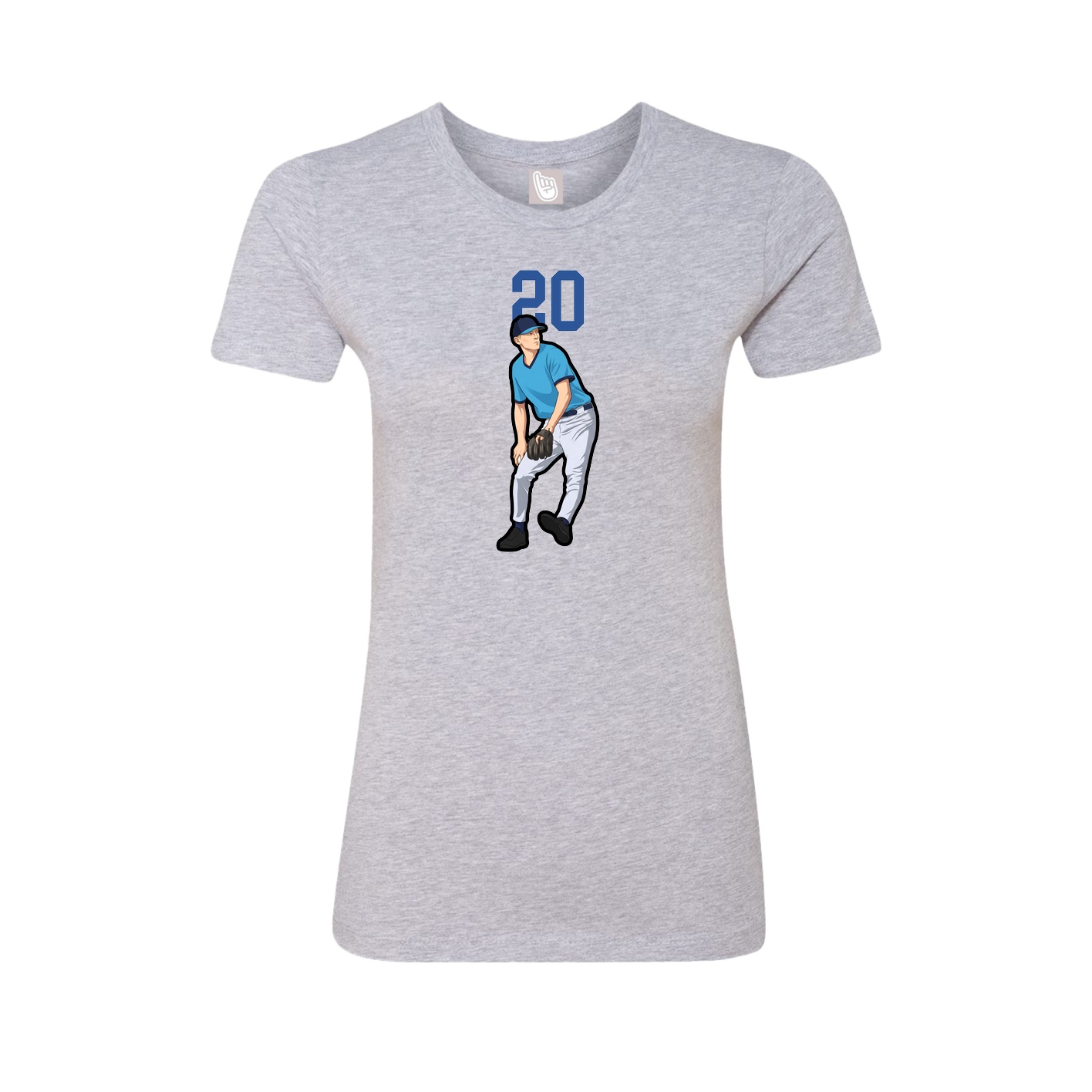 Fitted Women's Tee — Number Top in Grey