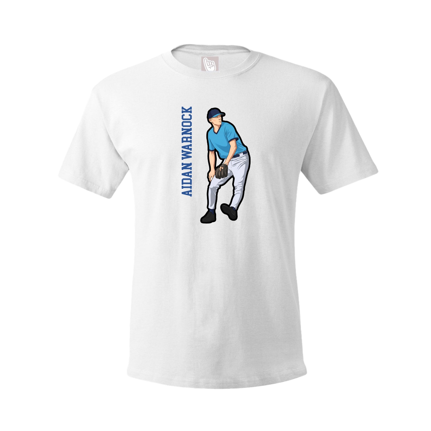 Youth Tee — Name Vertical in White