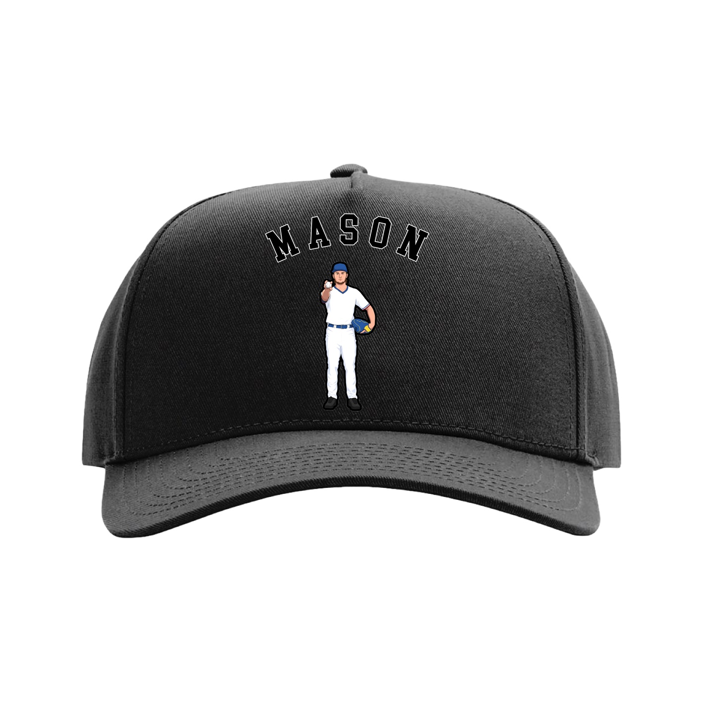 Full Fabric Five-Panel Champ Cap — Shirsey Arch in Black