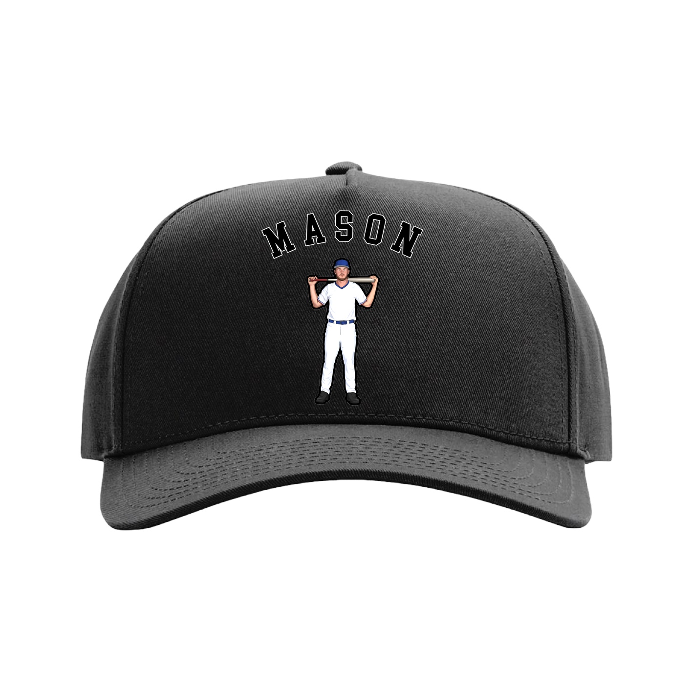 Full Fabric Five-Panel Champ Cap — Shirsey Arch in Black