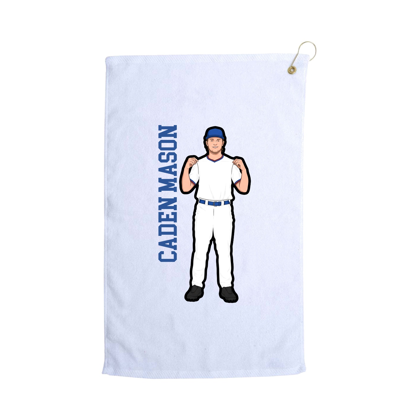 Golf Towel — Name Vertical in White