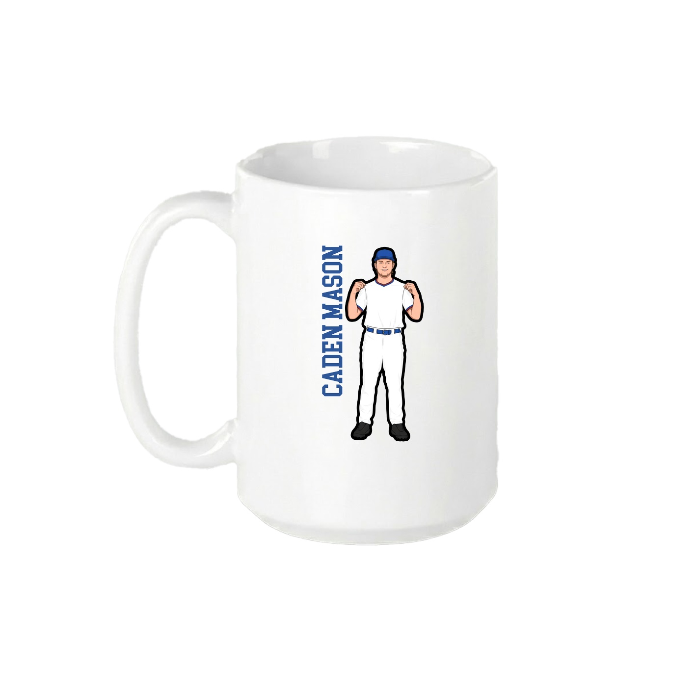 15oz Coffee Mug — Name Vertical in White