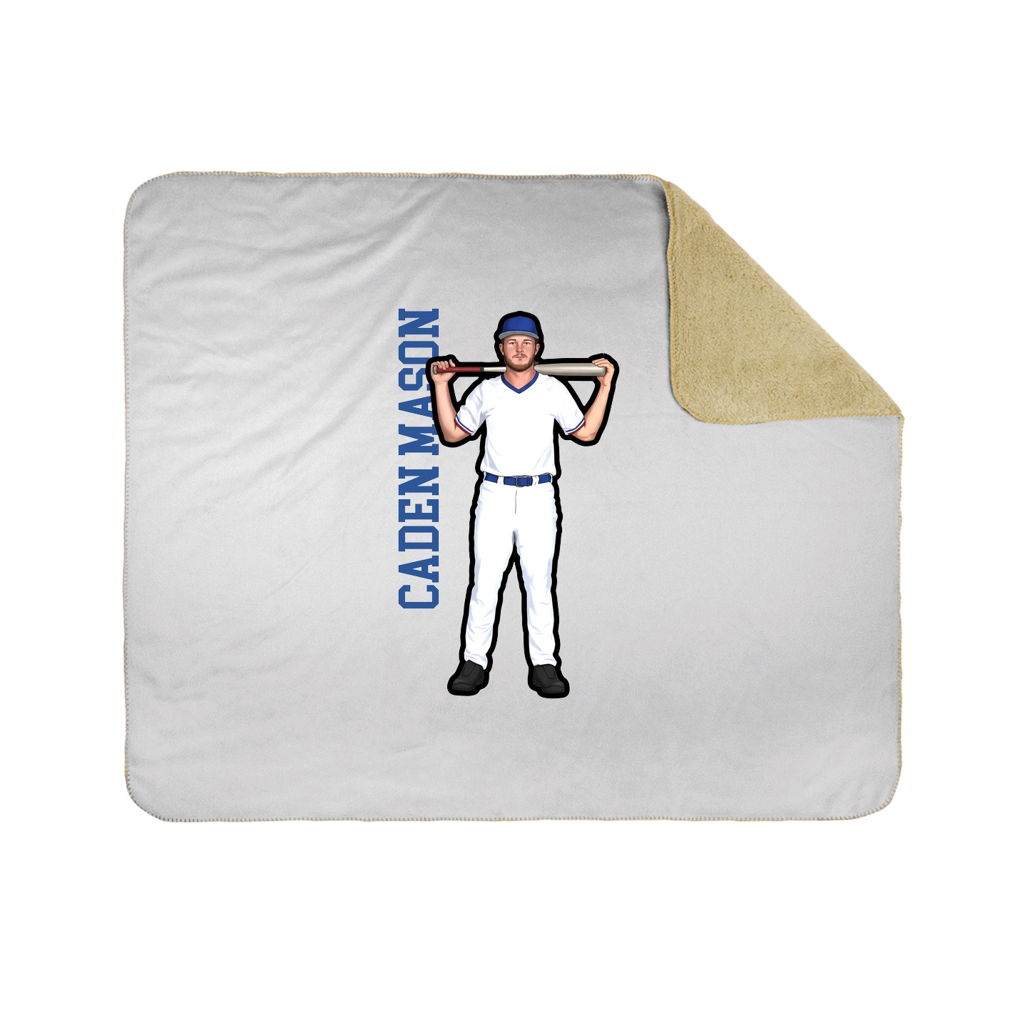 Throw Blanket — Name Vertical in White