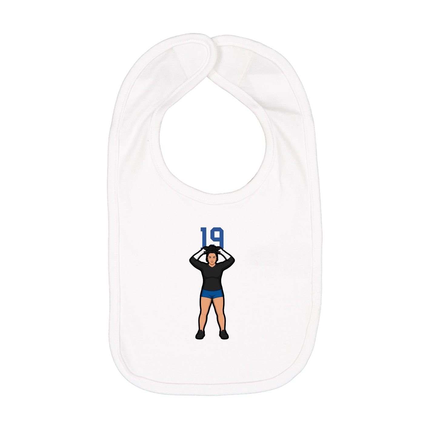 Infant Bib — Number Top in White