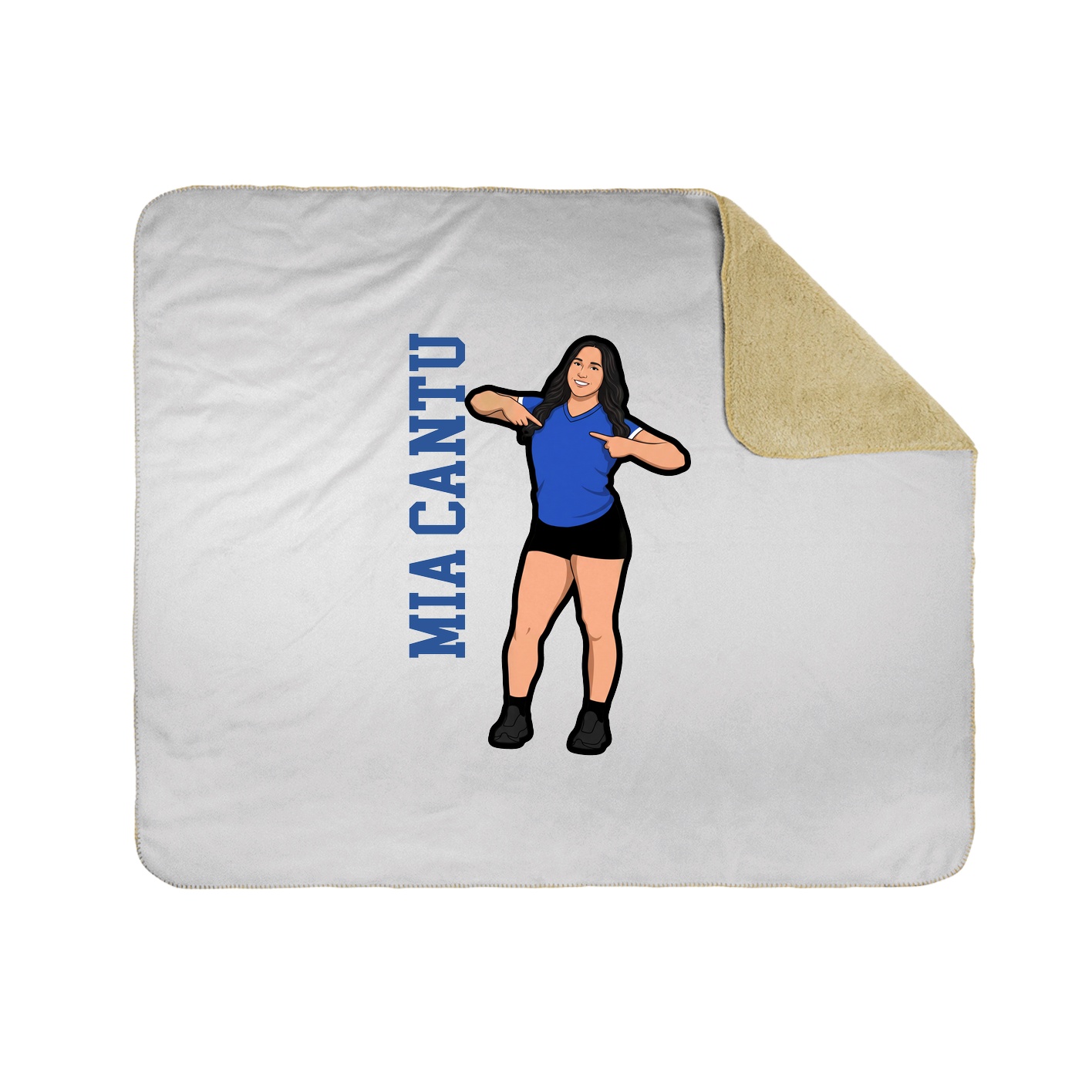 Throw Blanket — Name Vertical in White
