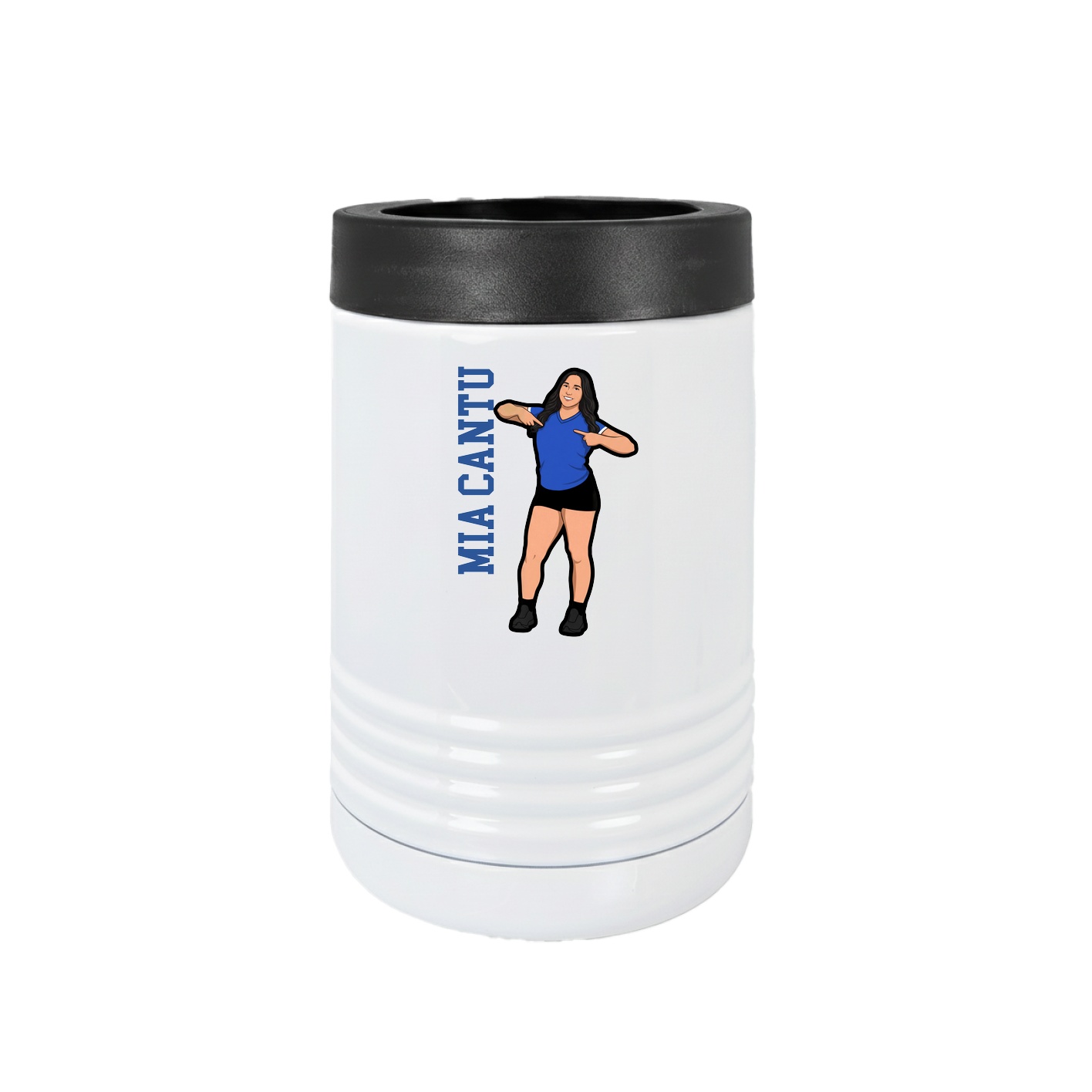 Beverage Holder — Name Vertical in White