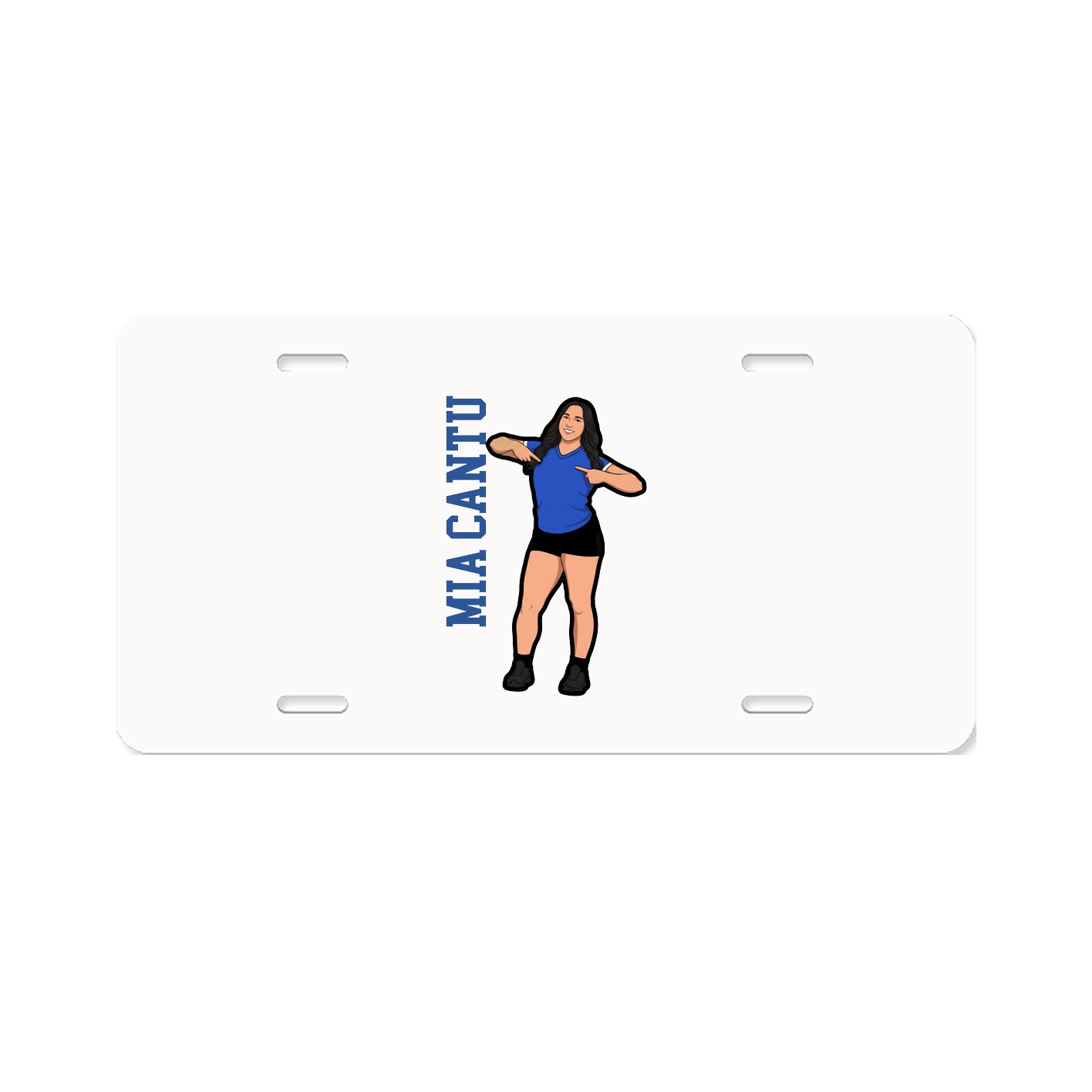 License Plate — Name Vertical in Classic