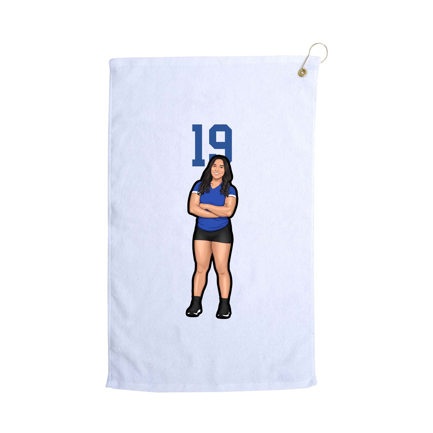 Golf Towel — Number Top in White