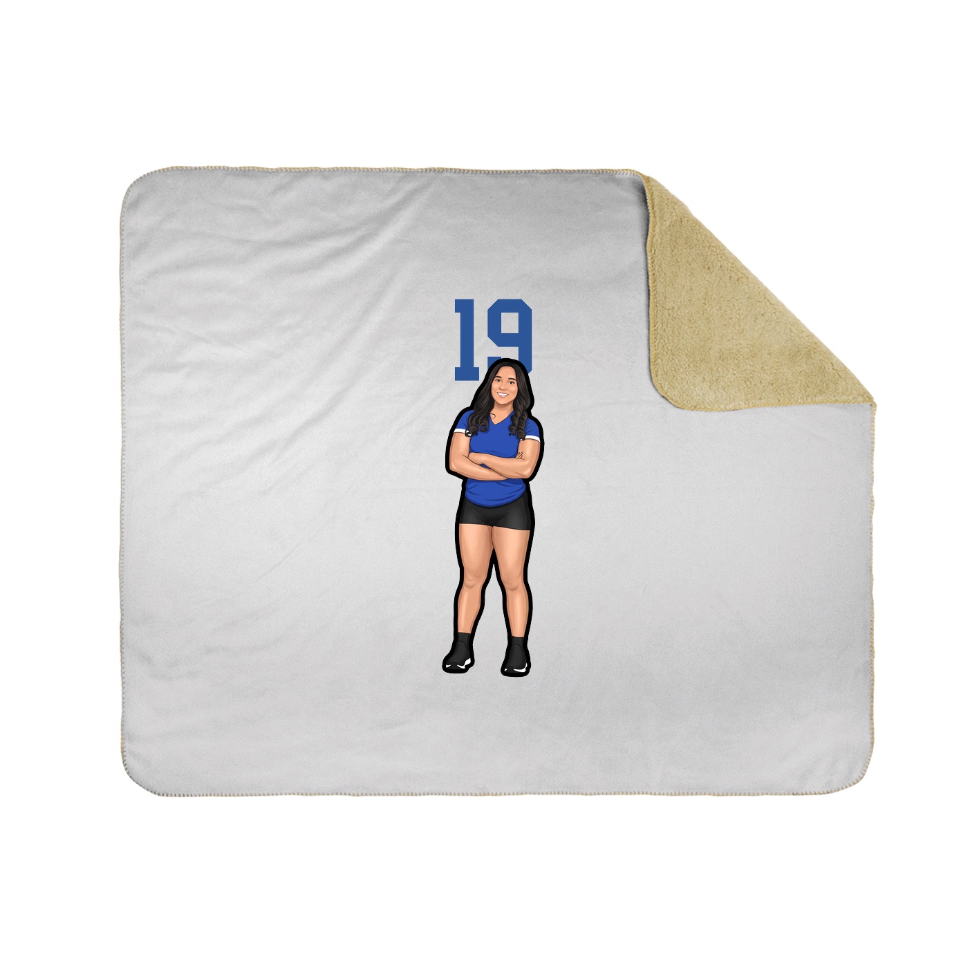 Throw Blanket — Number Top in White
