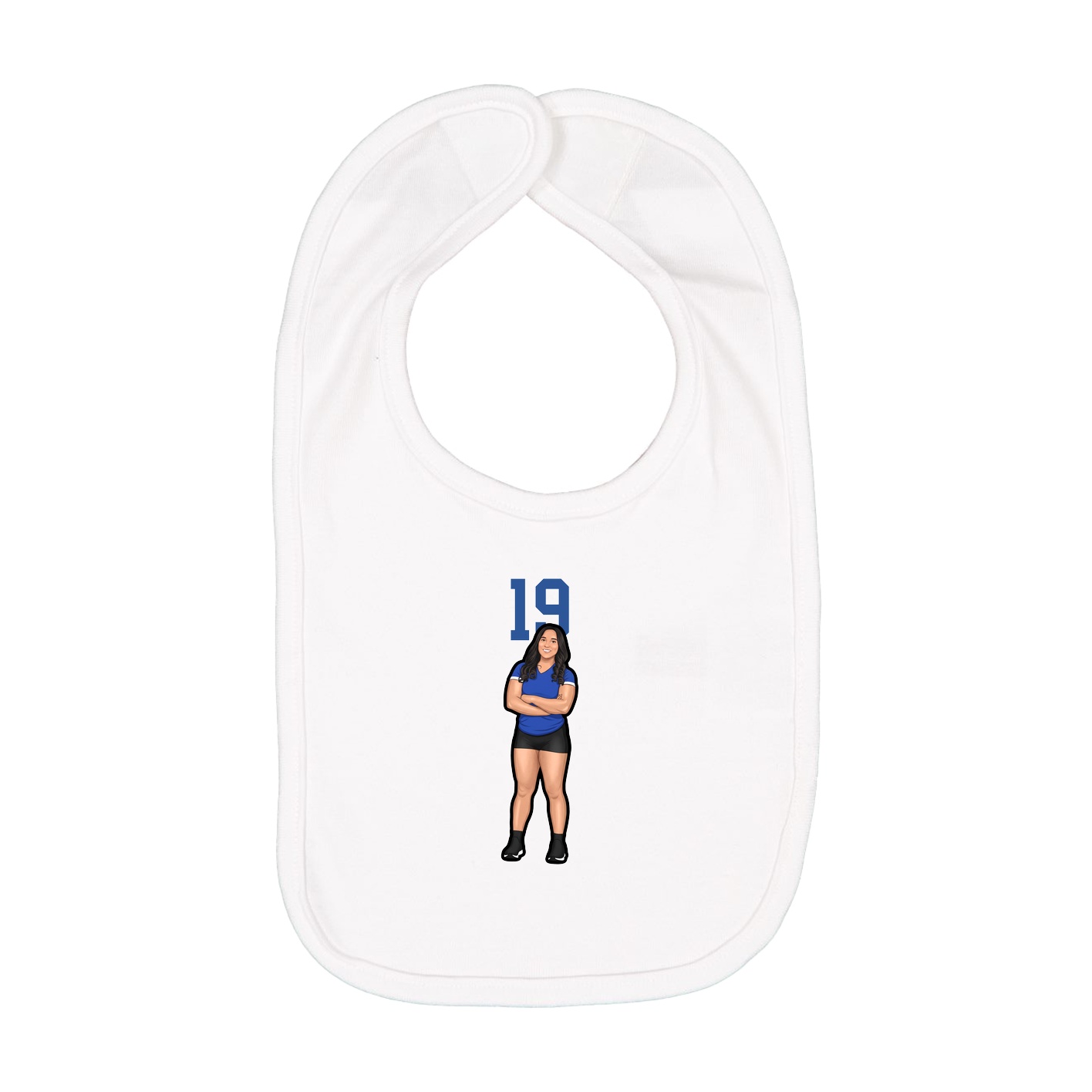 Infant Bib — Number Top in White