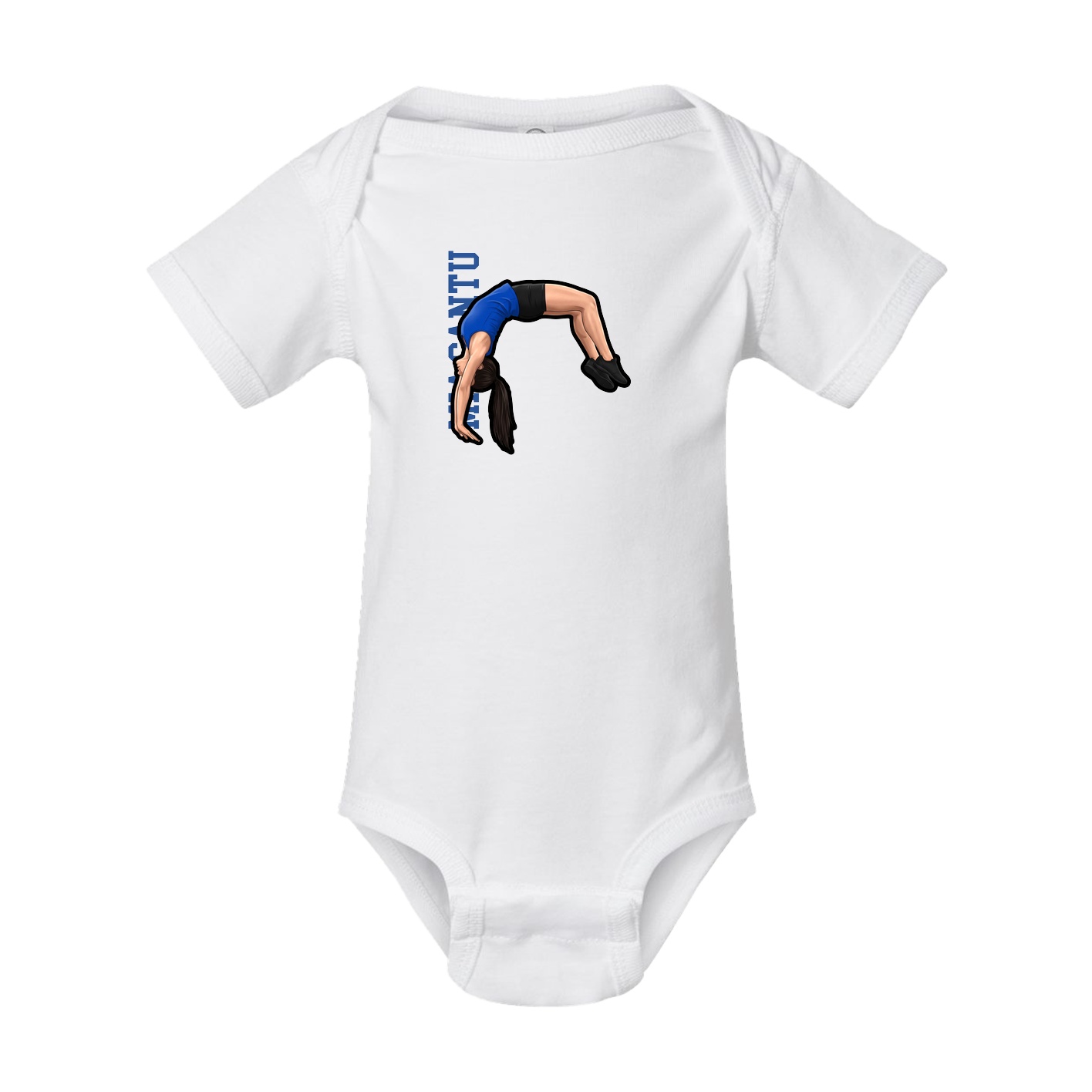 Baby Onesie — Name Vertical in White