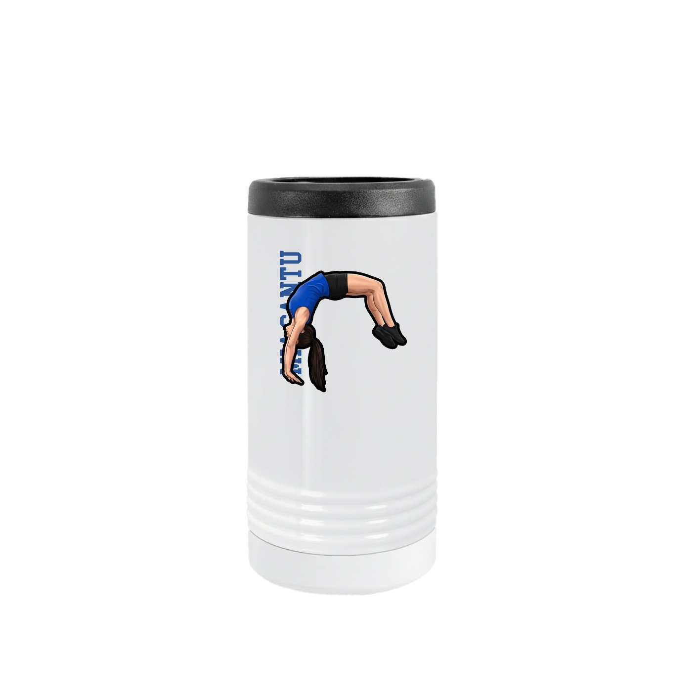 Slim Beverage Holder — Name Vertical in White