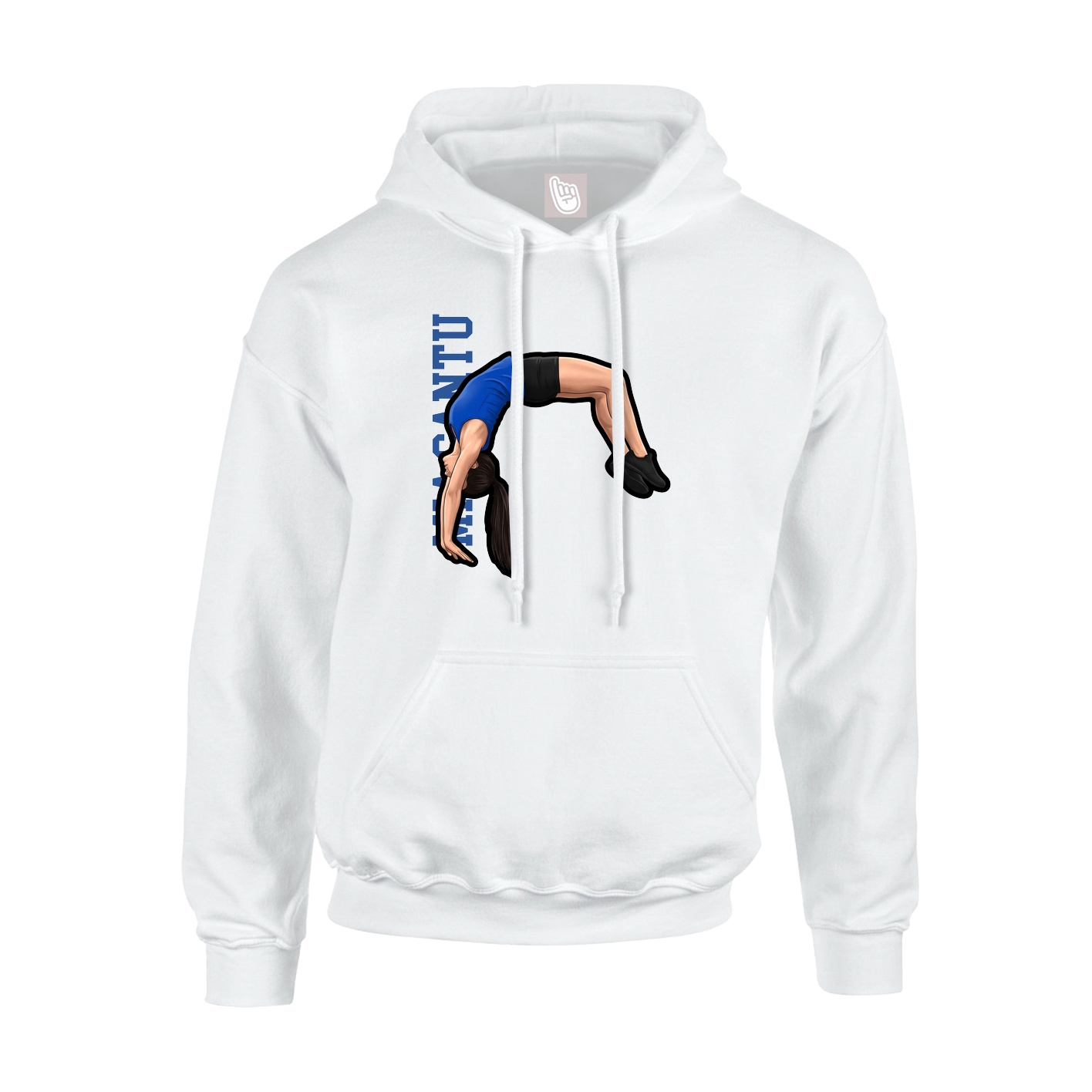 Youth Hoodie — Name Vertical in White