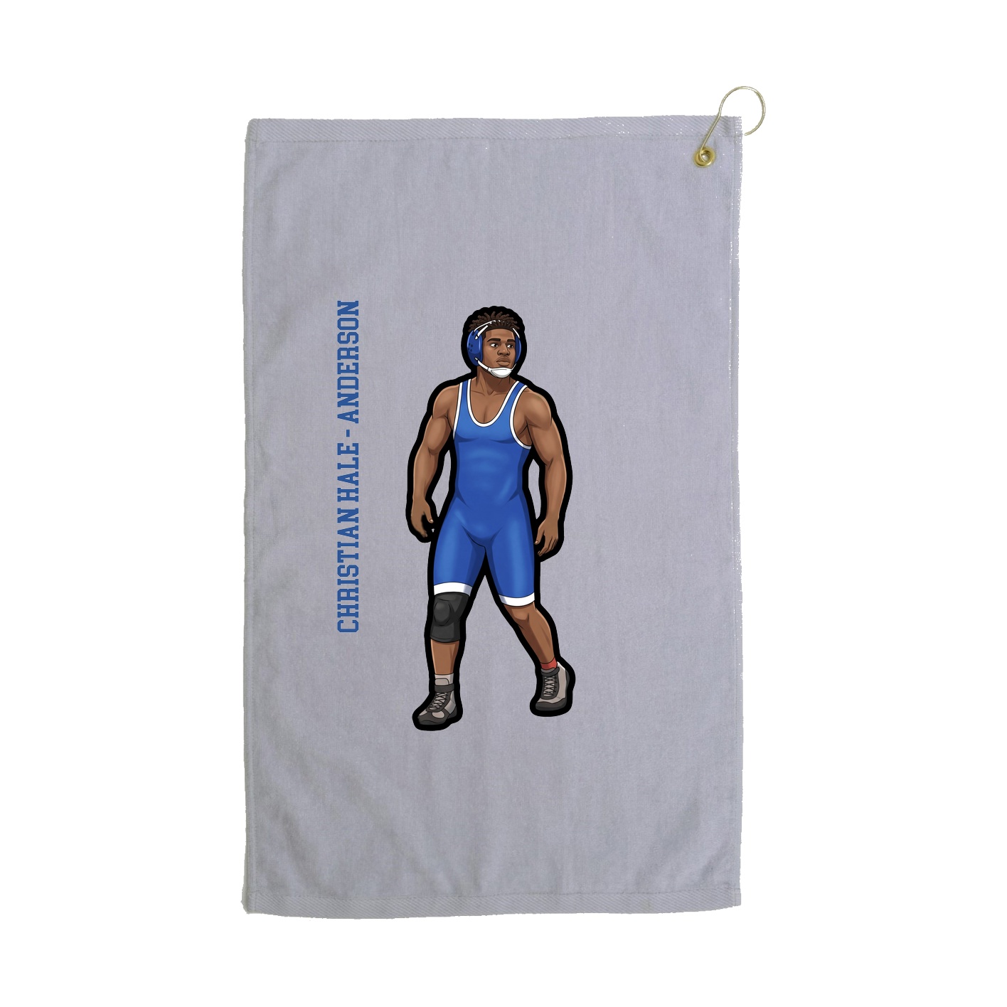 Golf Towel — Name Vertical in Grey