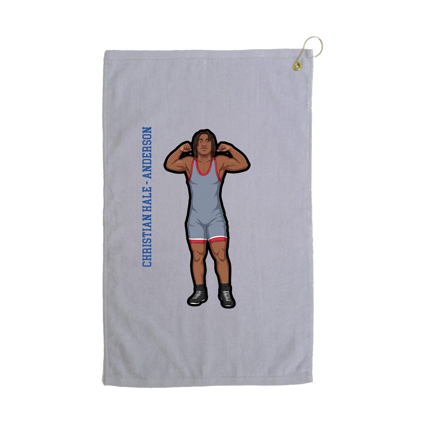 Golf Towel — Name Vertical in Grey
