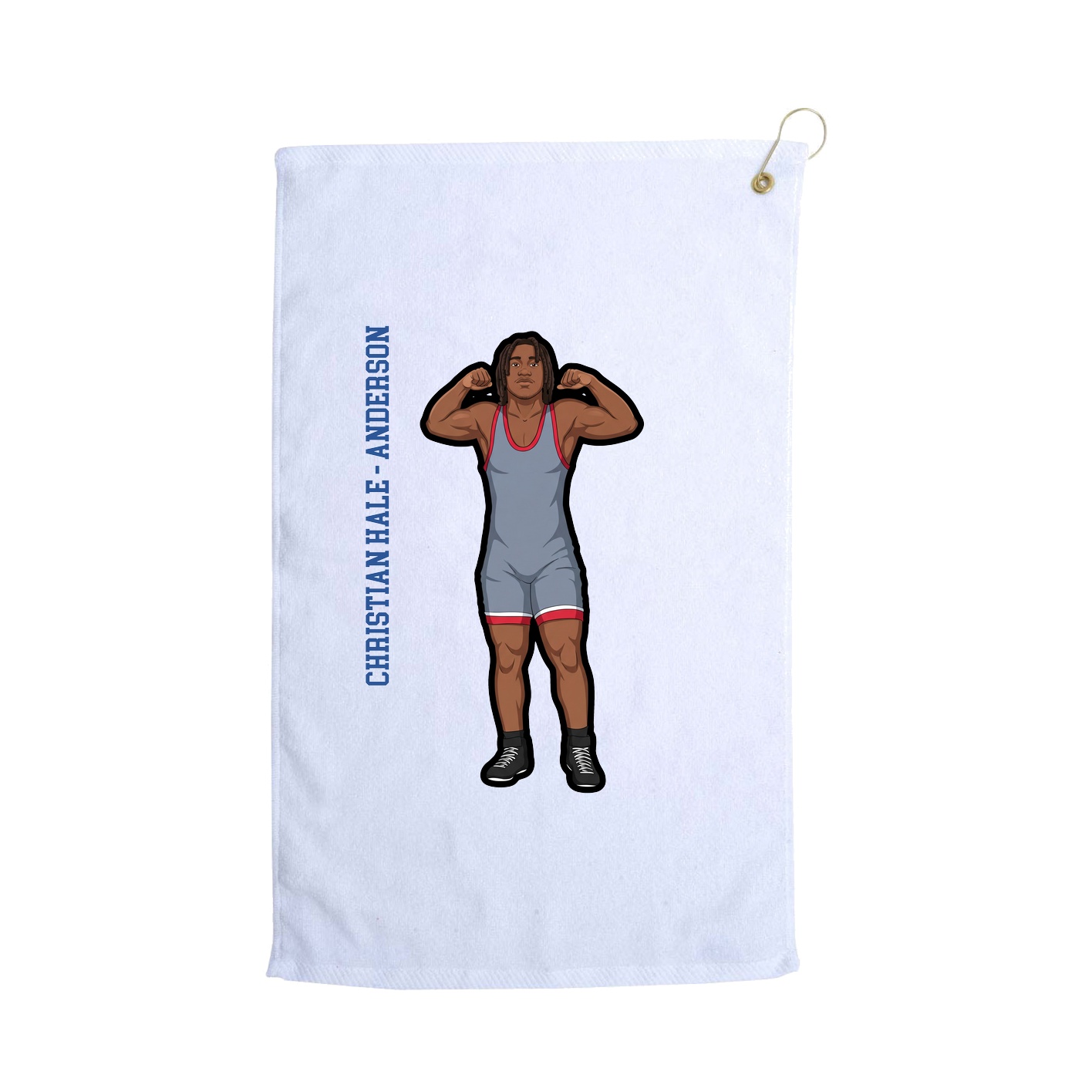 Golf Towel — Name Vertical in White