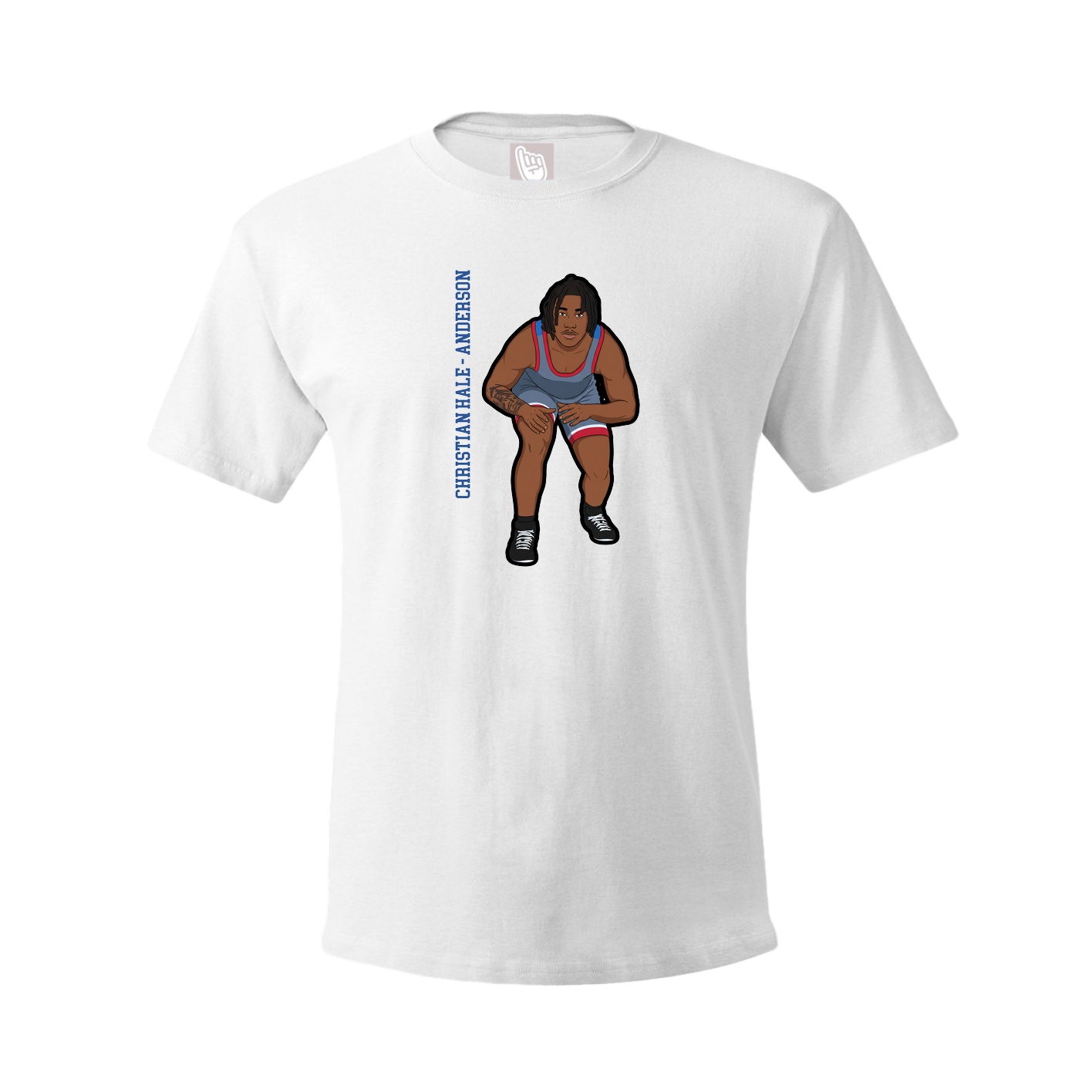 Tee — Name Vertical in White