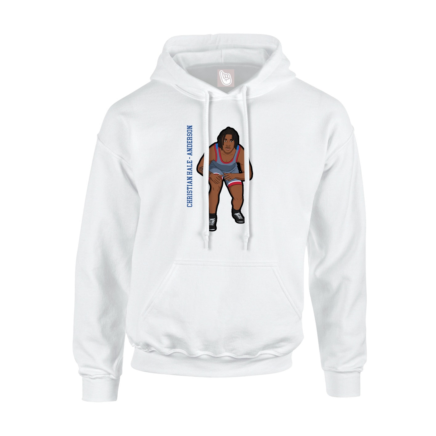 Youth Hoodie — Name Vertical in White