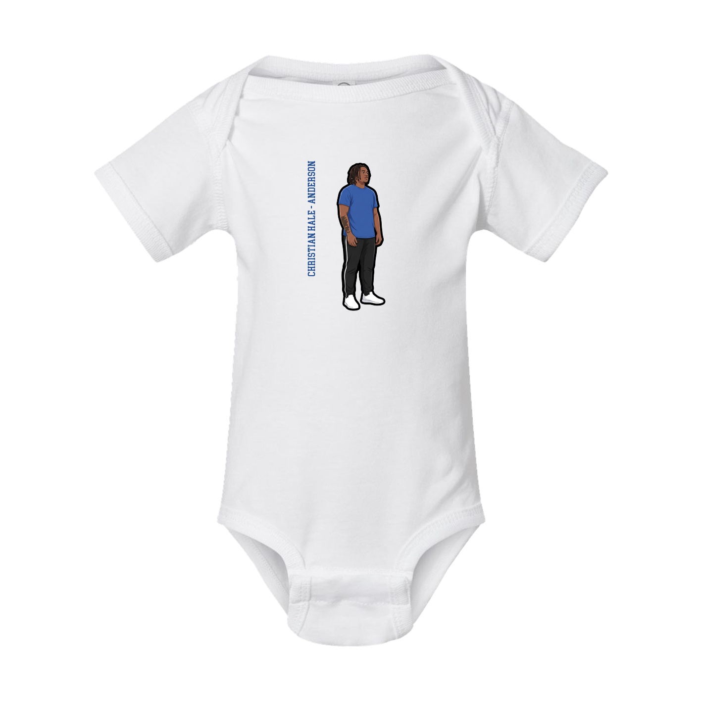 Baby Onesie — Name Vertical in White