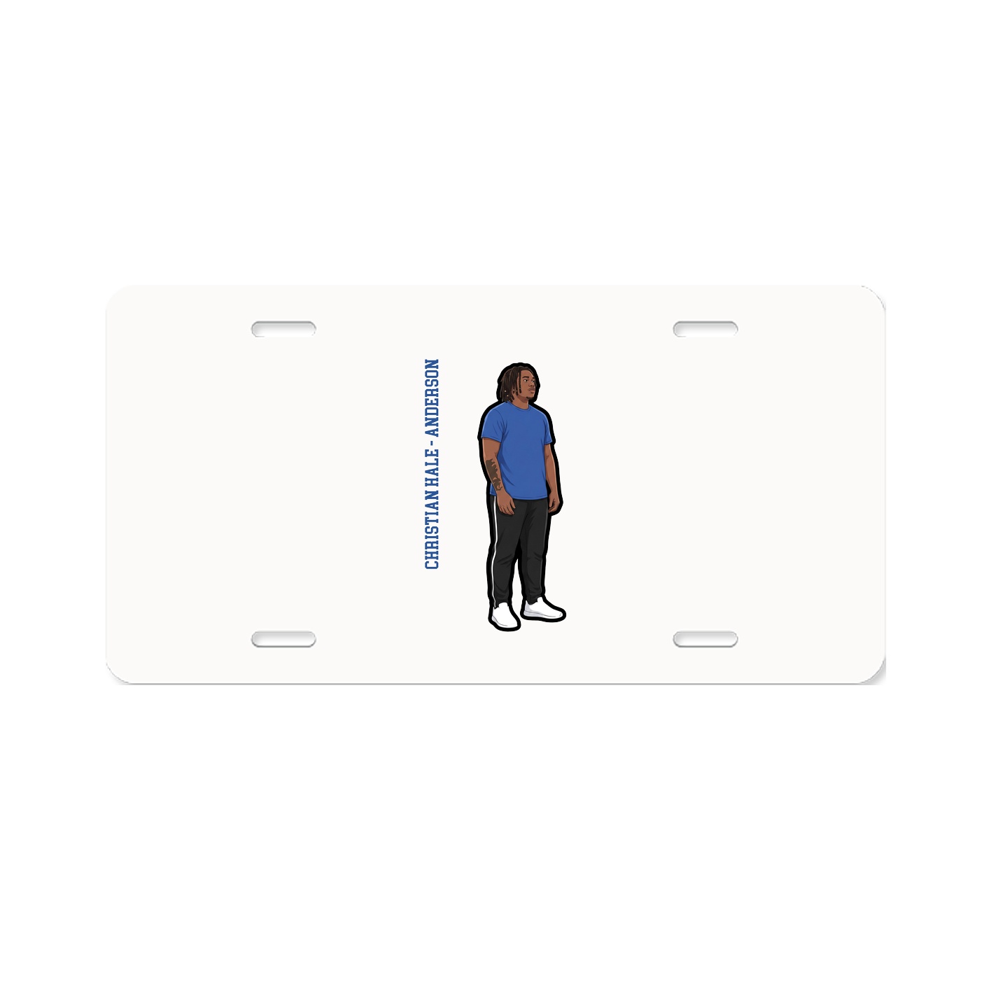 License Plate — Name Vertical in Classic