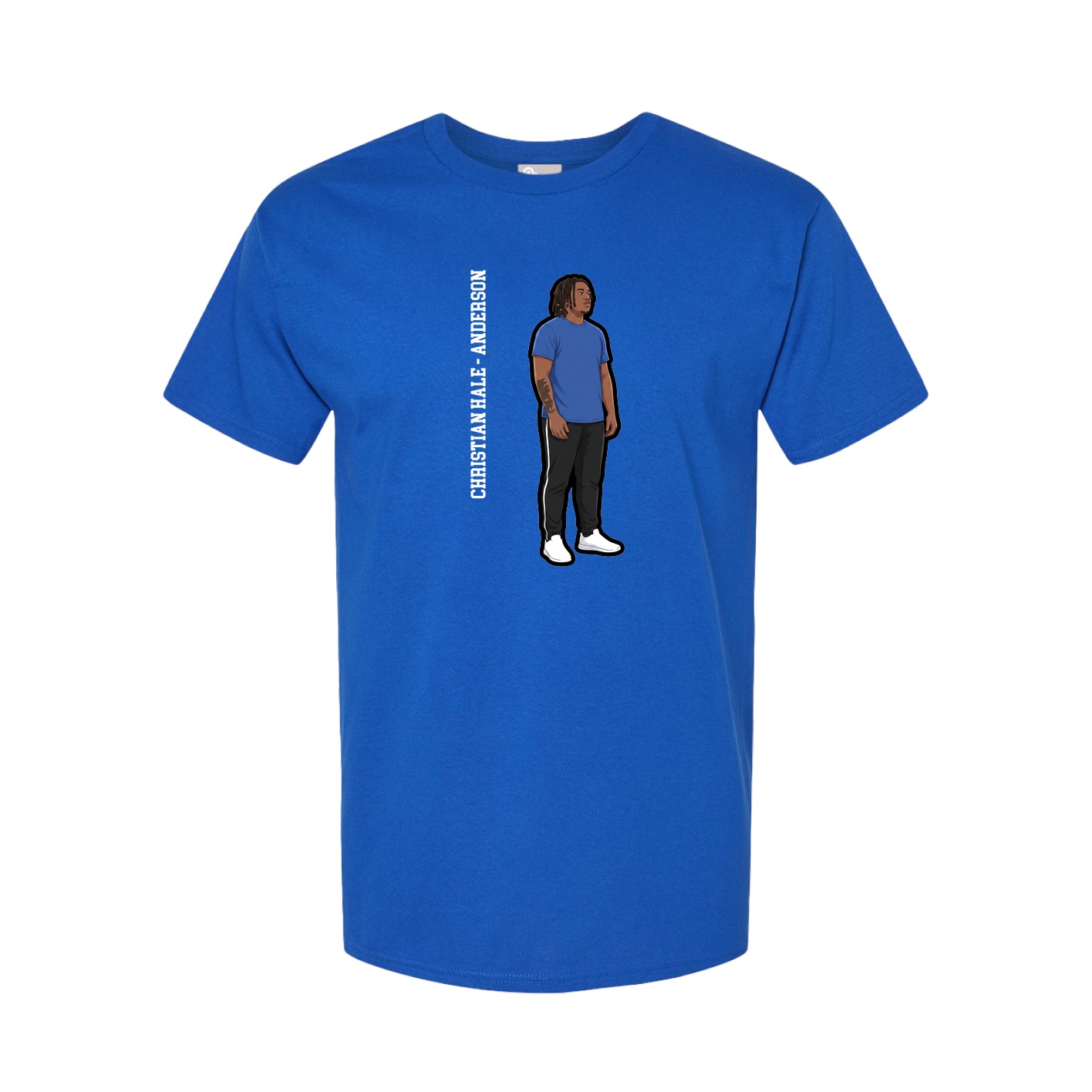 Youth Tee — Name Vertical in Royal