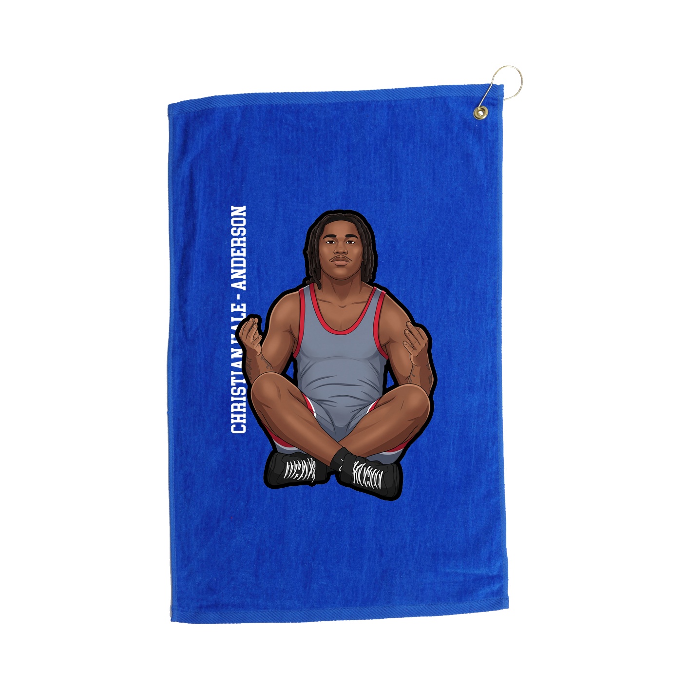 Golf Towel — Name Vertical in Royal