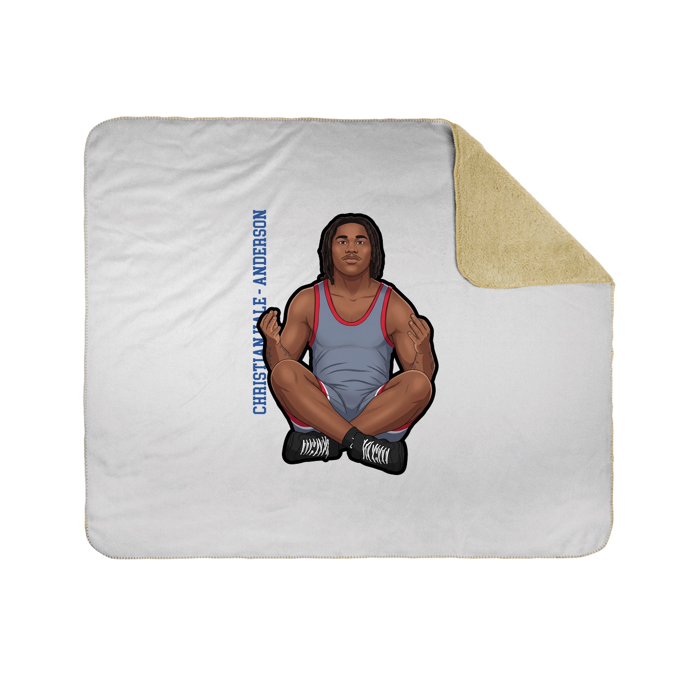 Throw Blanket — Name Vertical in White