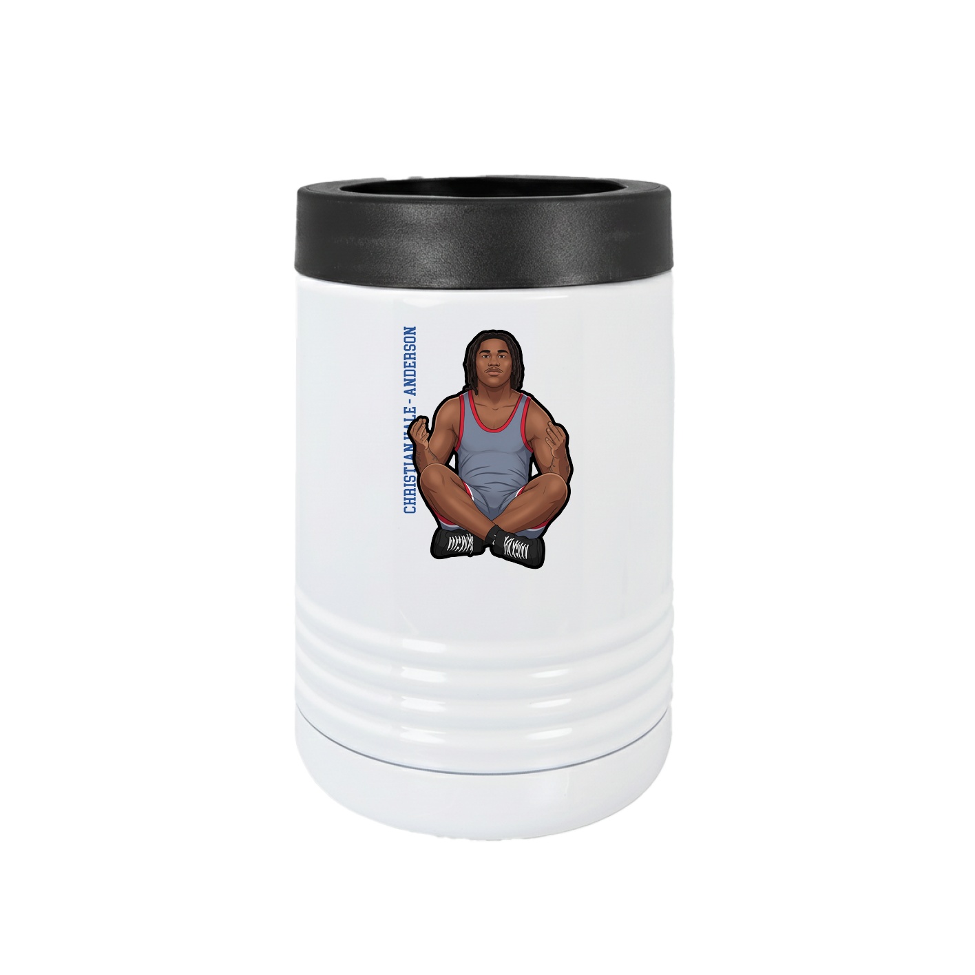 Beverage Holder — Name Vertical in White