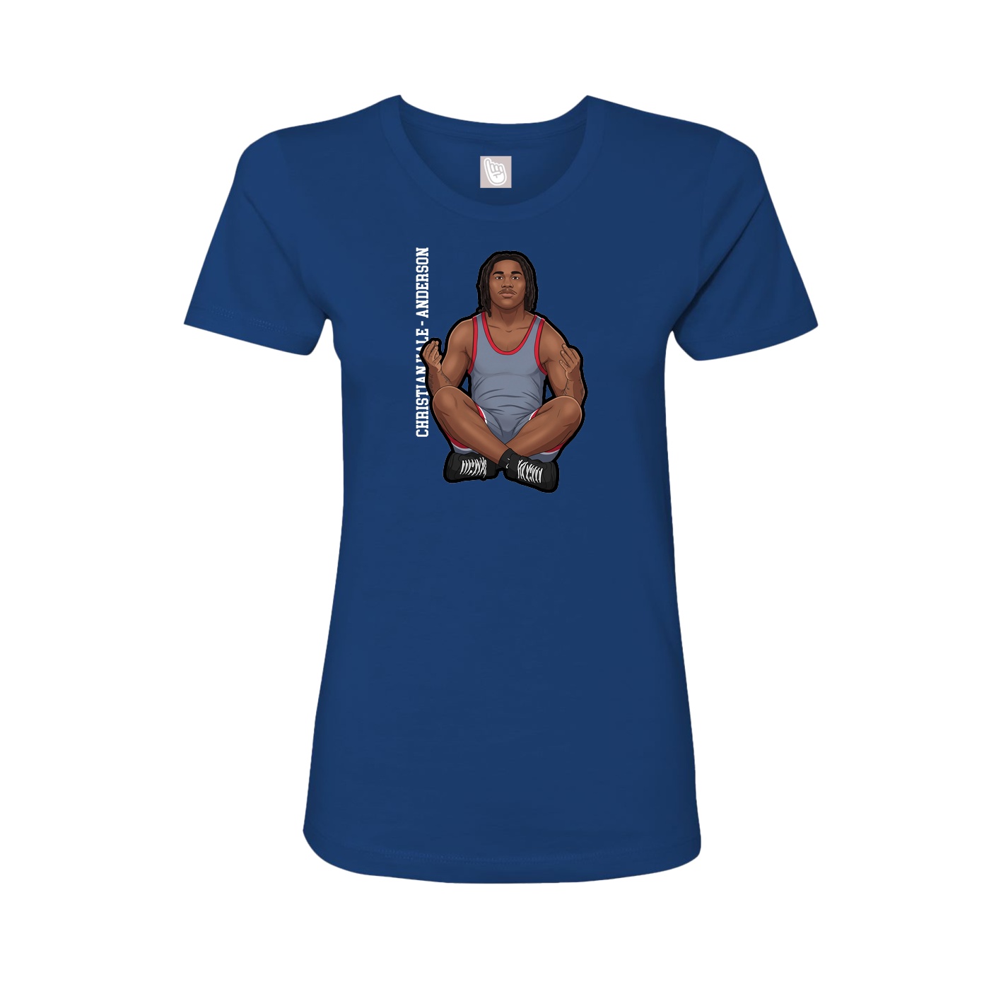 Womens Tee — Name Vertical in Royal