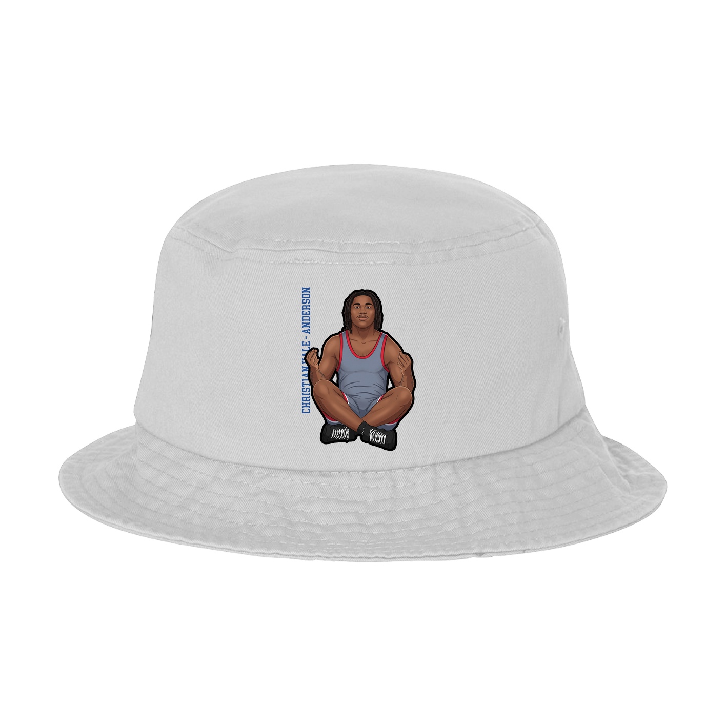 Bucket Cap — Name Vertical in White