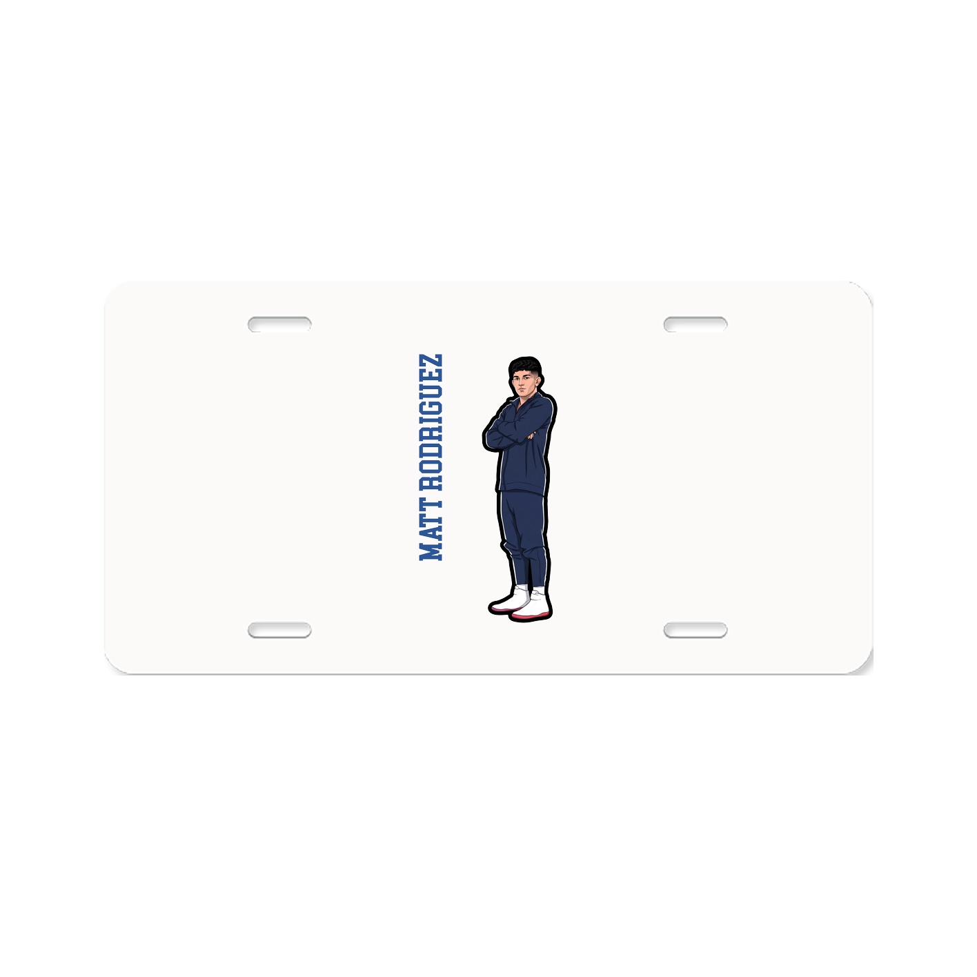 License Plate — Name Vertical in Classic