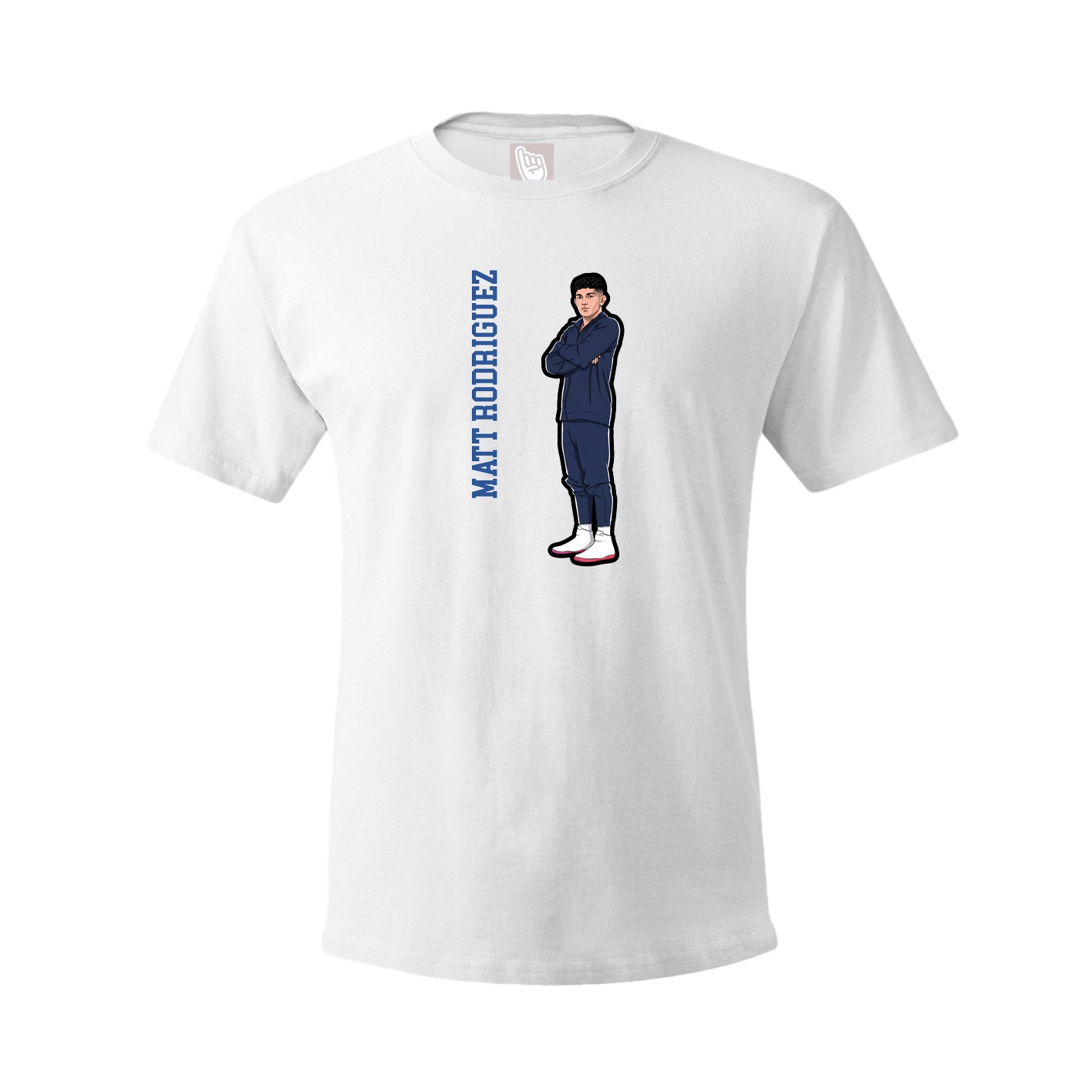 Tee — Name Vertical in White