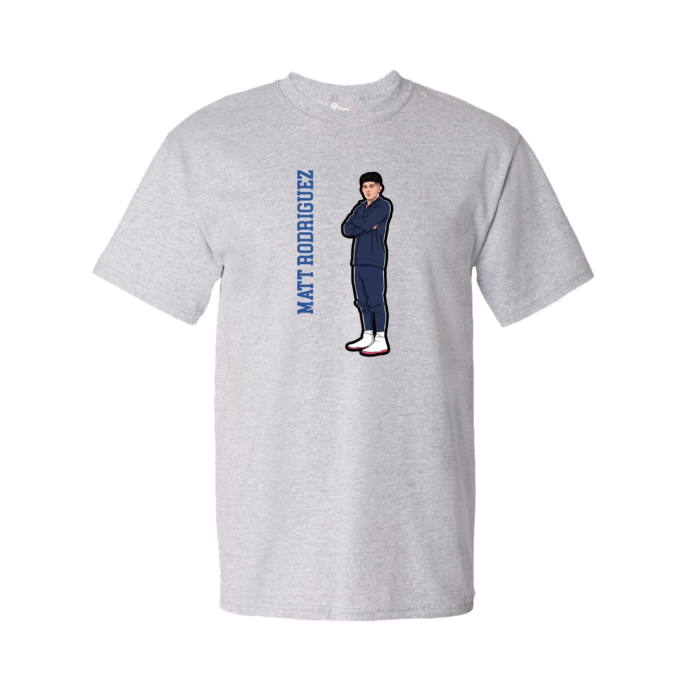 Youth Tee — Name Vertical in Grey