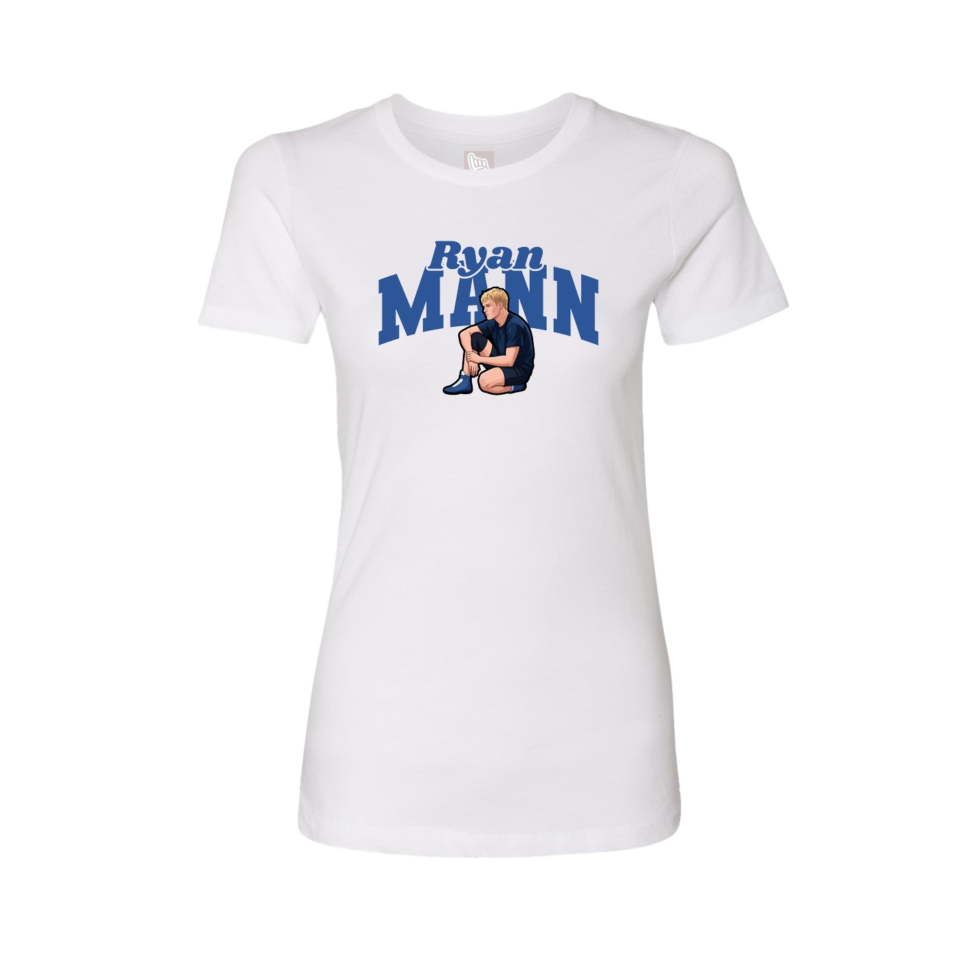 Fitted Women's Tee — Signature Arch in White