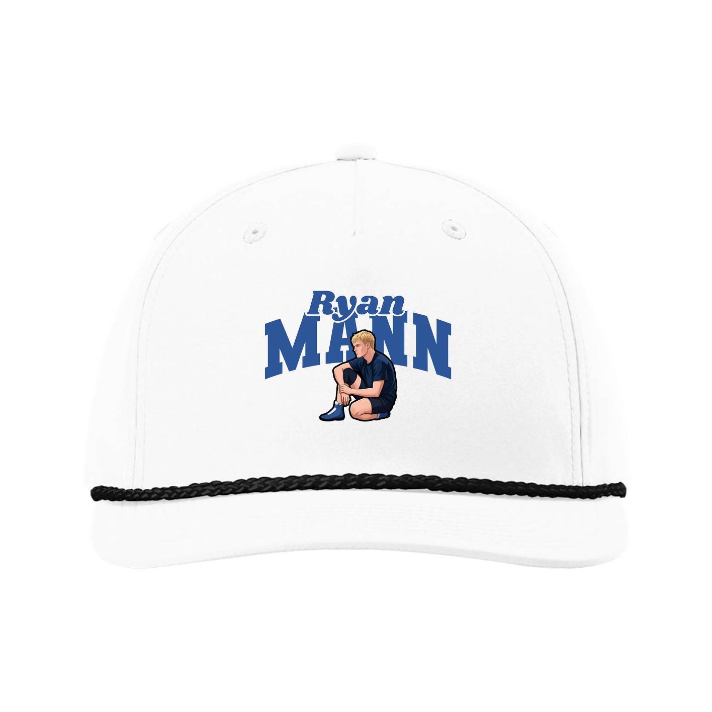 Five-Panel Classic Rope Cap — Signature Arch in White