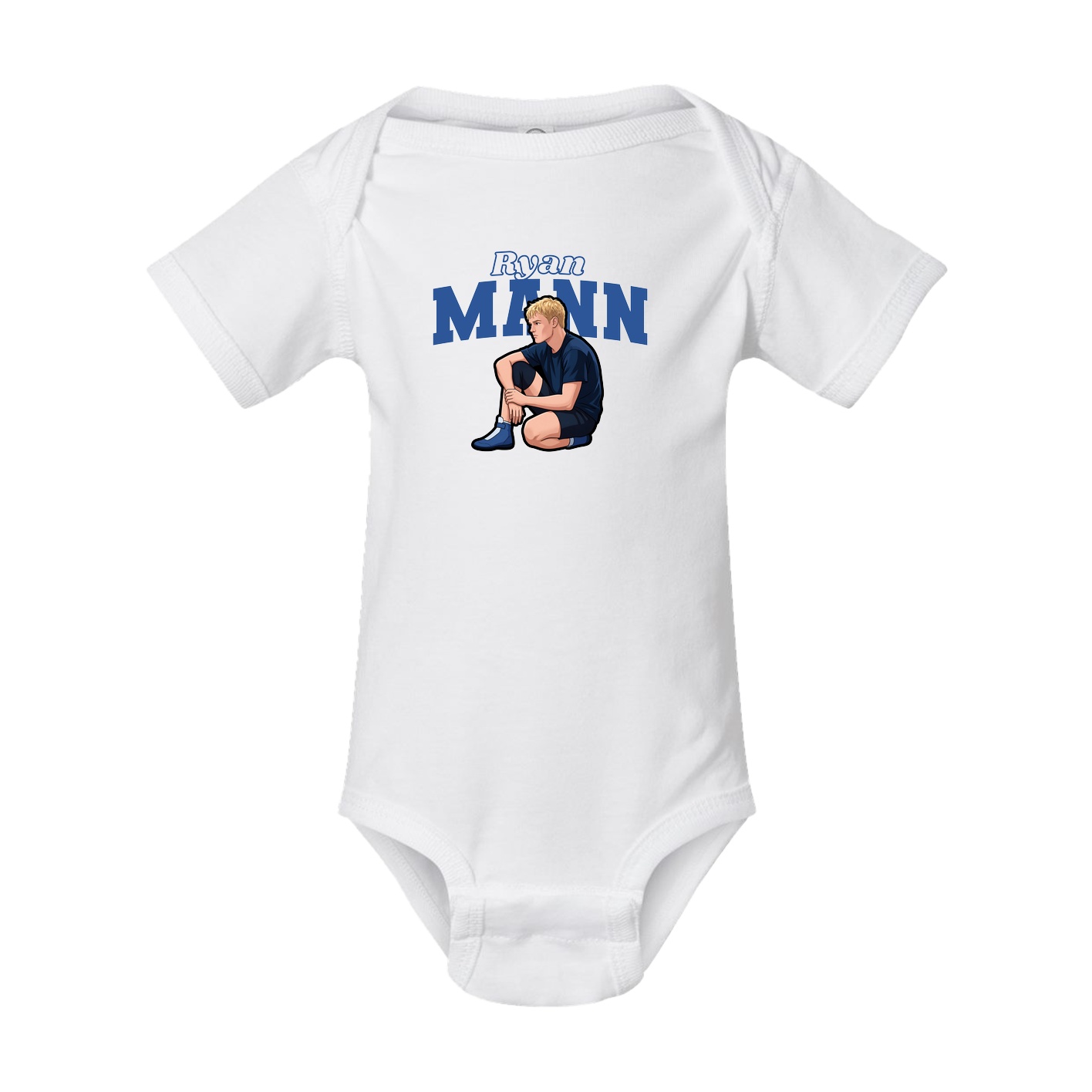 Baby Onesie — Name Arch in White