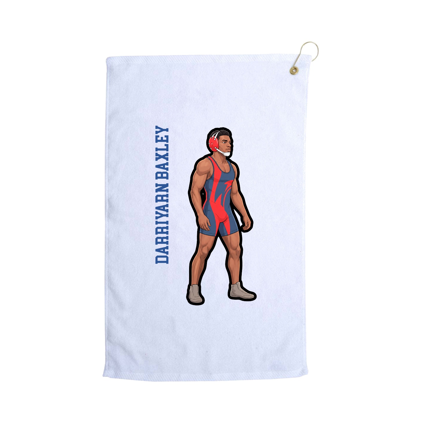 Golf Towel — Name Vertical in White