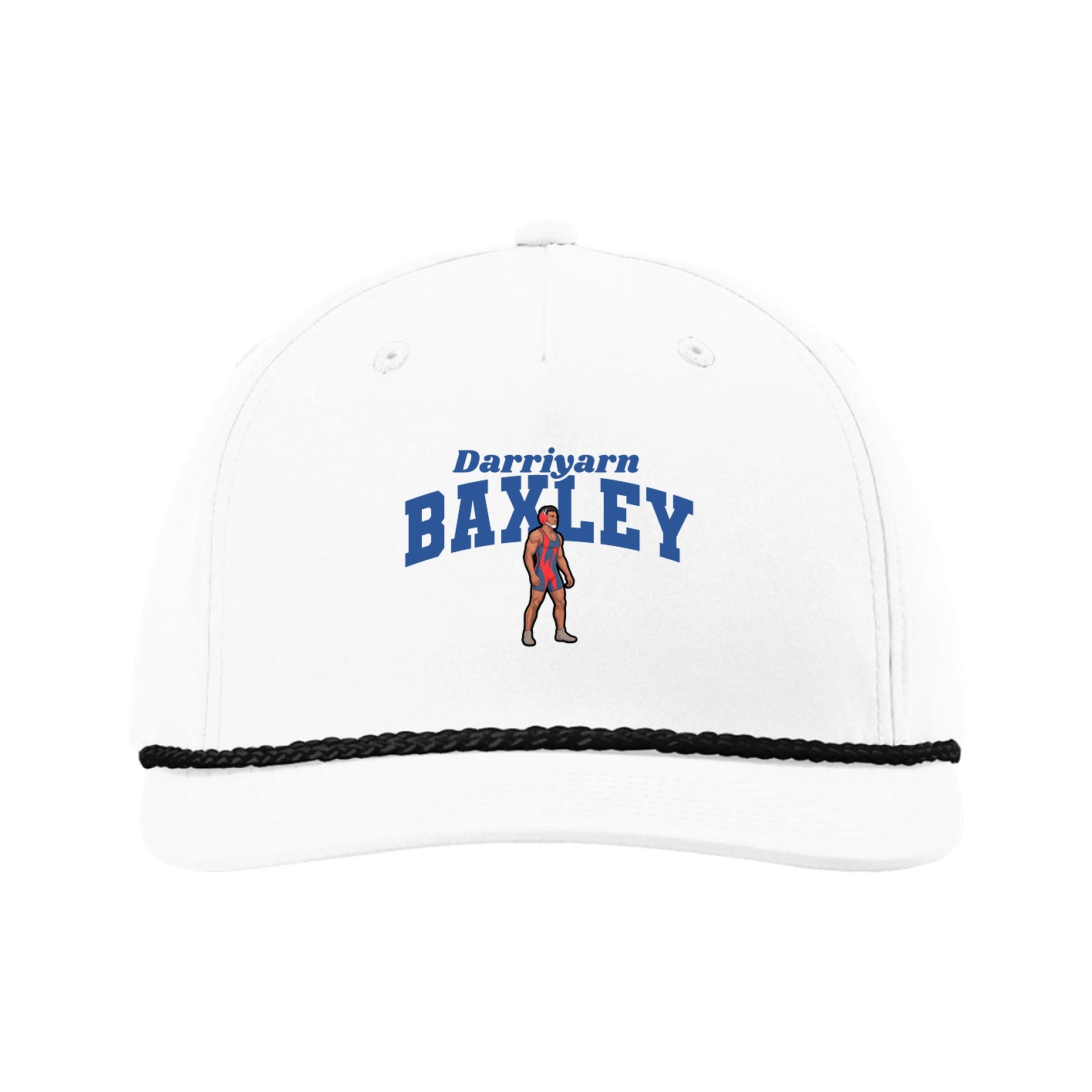 Five-Panel Classic Rope Cap — Signature Arch in White