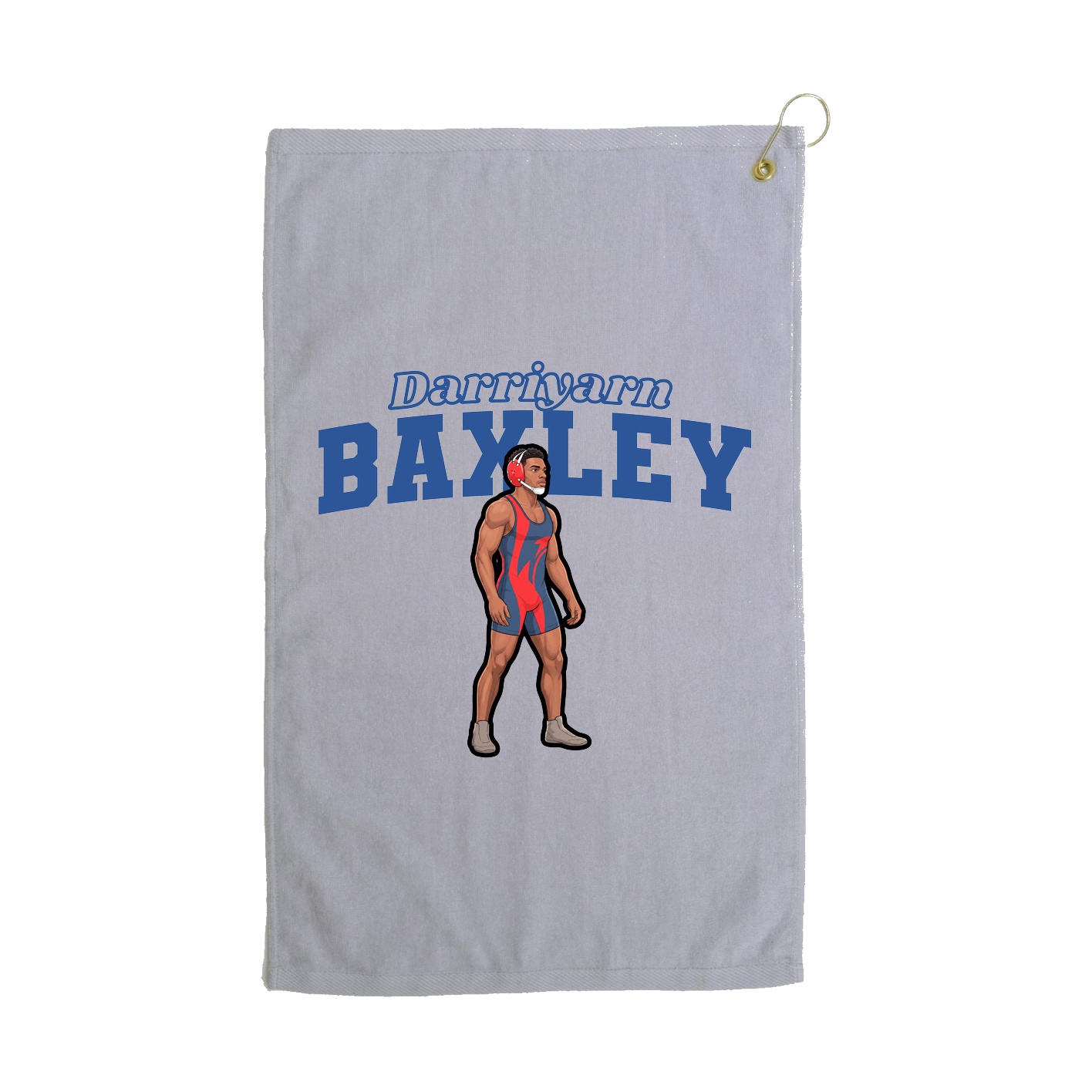 Golf Towel — Name Arch in Grey