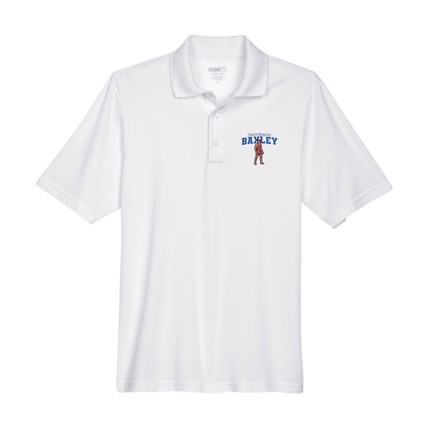 Performance Polo — Name Arch in White