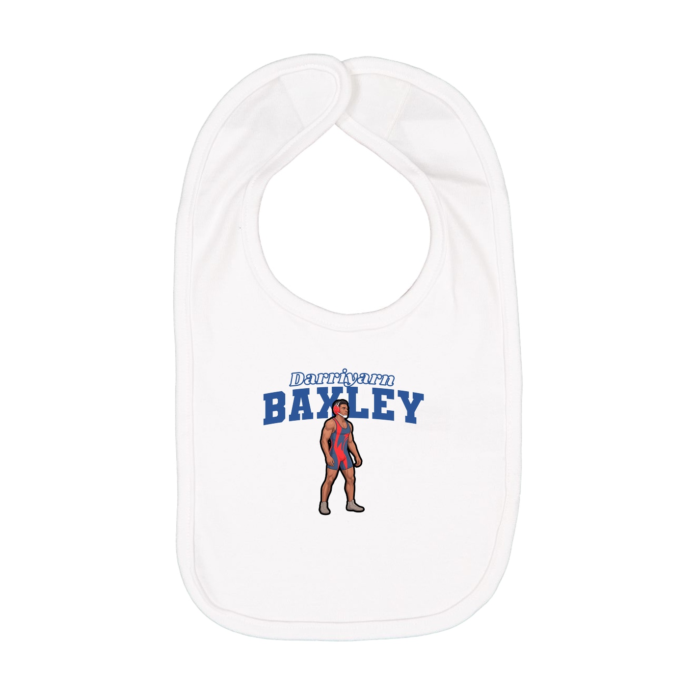 Infant Bib — Name Arch in White